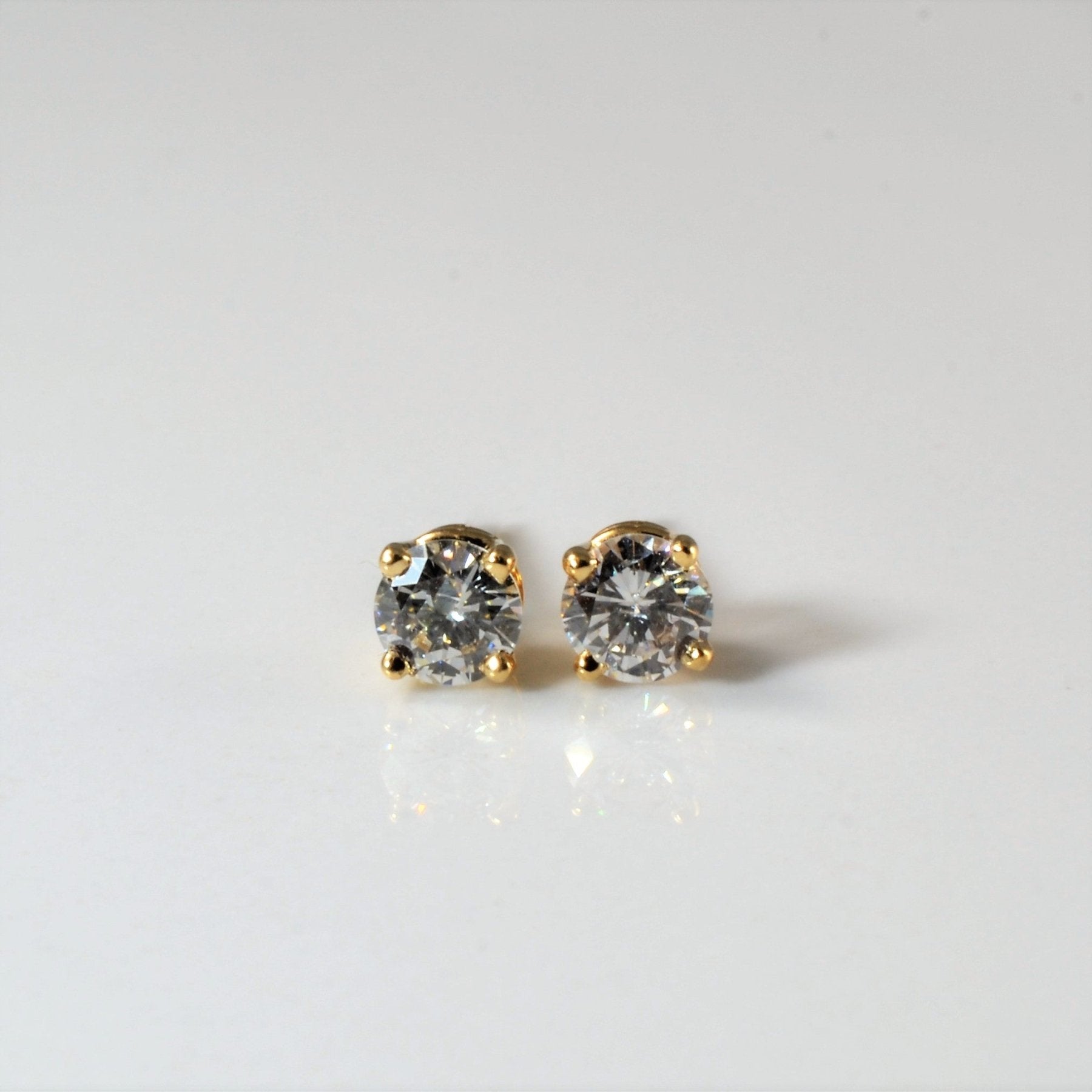 '100 Ways' Classic Solitaire Diamond Stud Earrings | Yellow Gold | Est. 0.50ctw | - 100 Ways