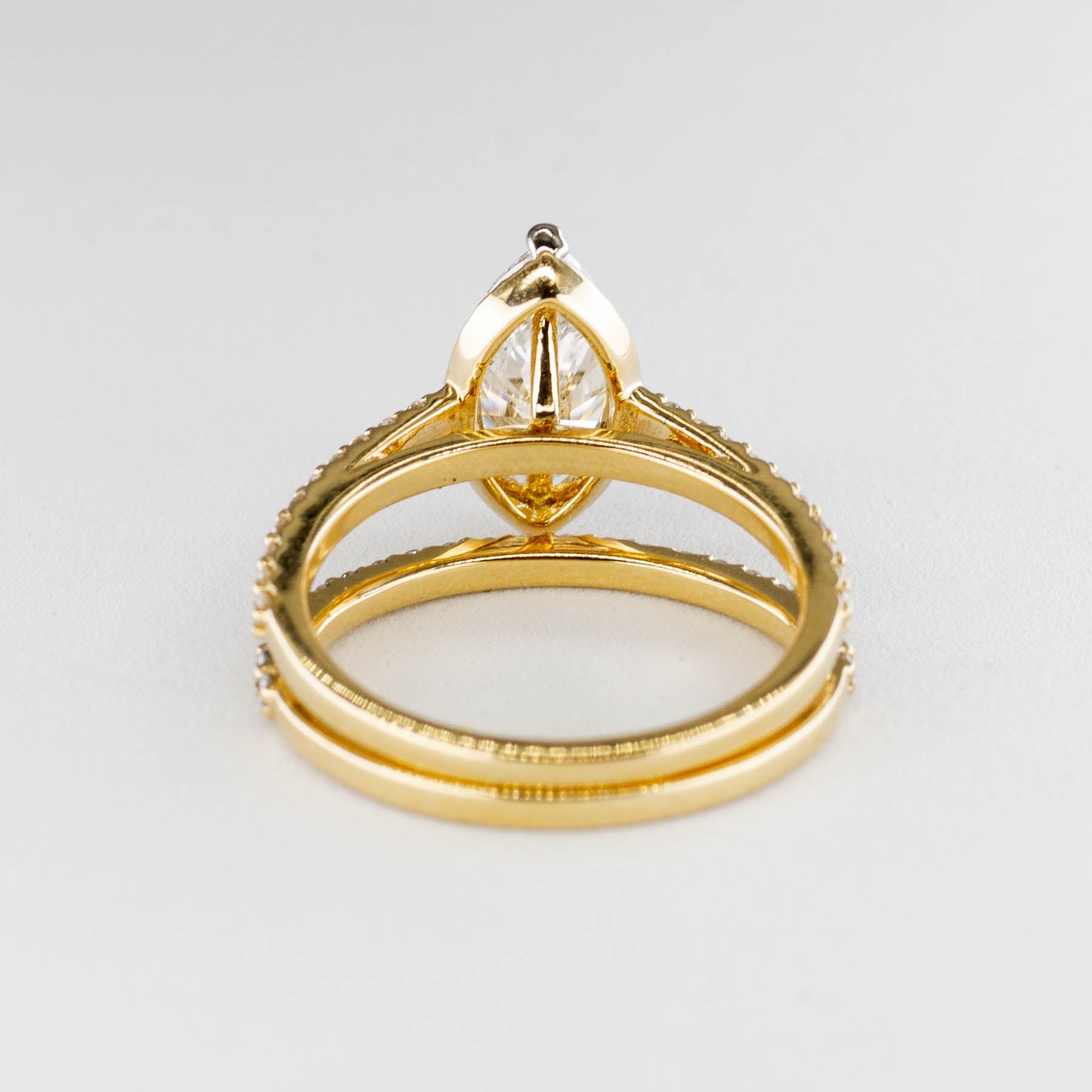 '100 Ways' Marquise Diamond Engagement Ring and Matching Band in 18k | 1.87ctw | SZ 6.5 | - 100 Ways