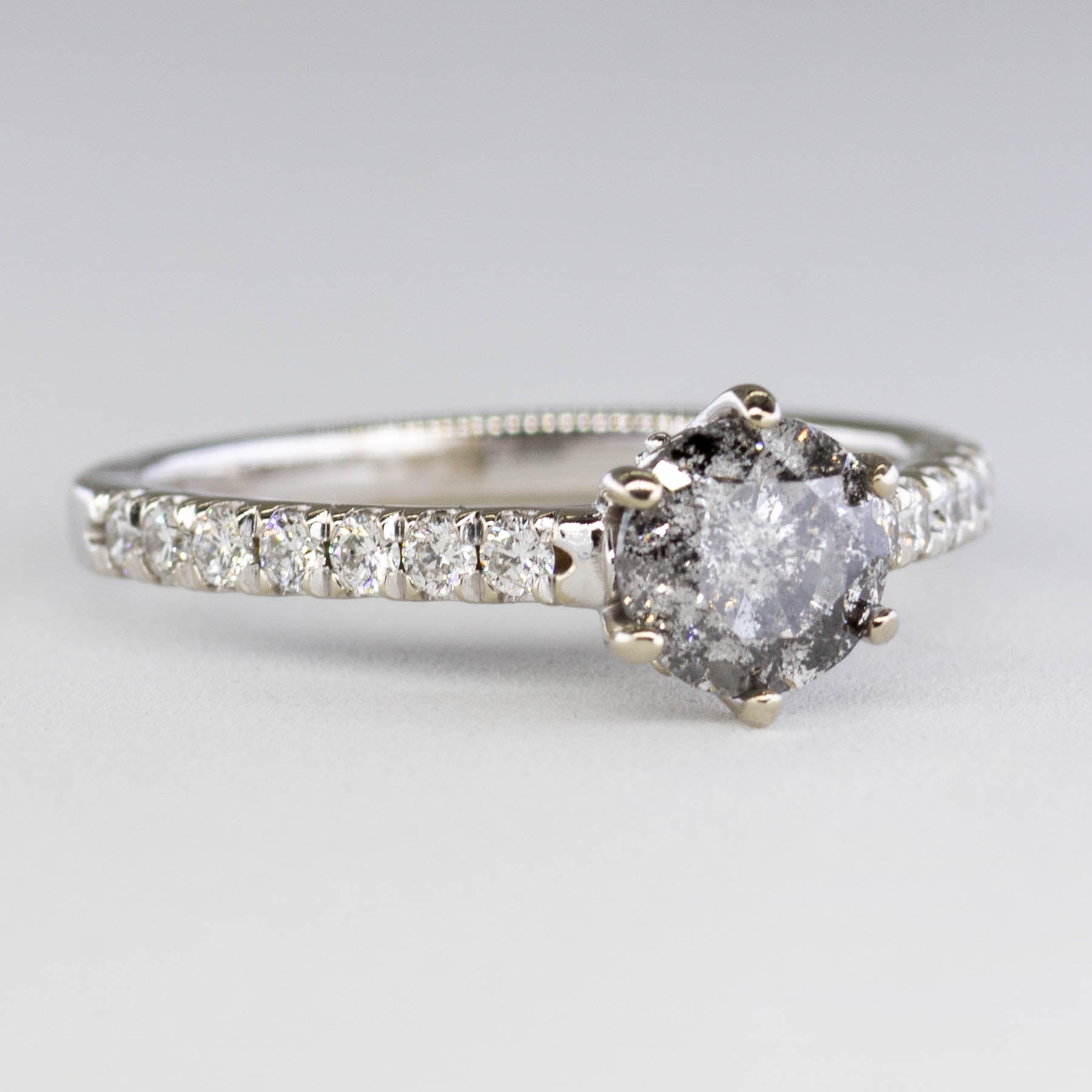 '100 Ways' Salt & Pepper Diamond Engagement Ring | SZ 6.75 | - 100 Ways