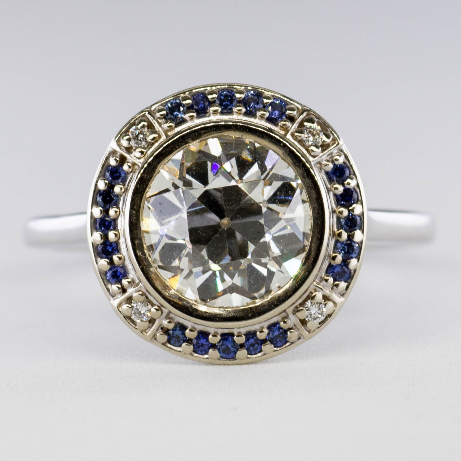 '100 Ways' Sapphire & Diamond Halo Engagement Ring | 2.02ct, 0.25ctw | SZ 7 | - 100 Ways