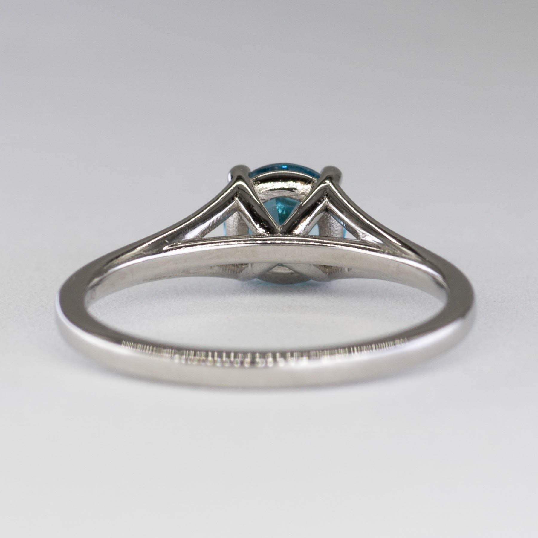 '100 Ways' Split Shank Platinum Blue Zircon Ring | 1.75ct | SZ 6.5 | - 100 Ways