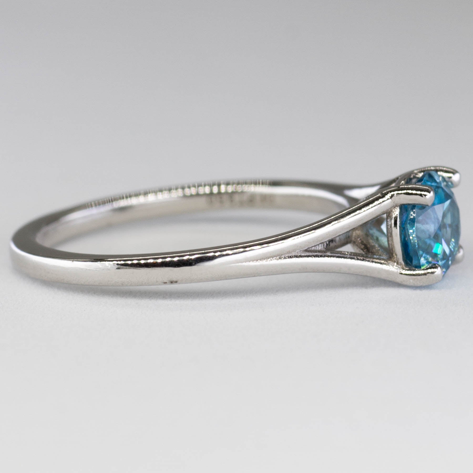 '100 Ways' Split Shank Platinum Blue Zircon Ring | 1.75ct | SZ 6.5 | - 100 Ways