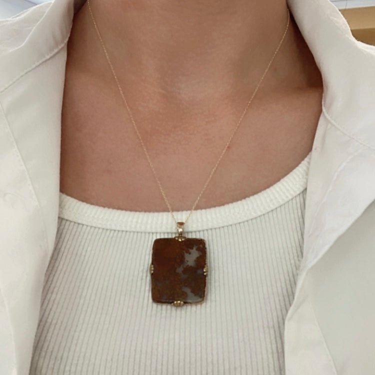 '100 Ways' Victorian Brown Moss Agate Pendant | 18.00ct | - 100 Ways