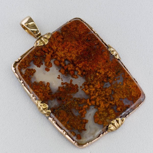 '100 Ways' Victorian Brown Moss Agate Pendant | 18.00ct |