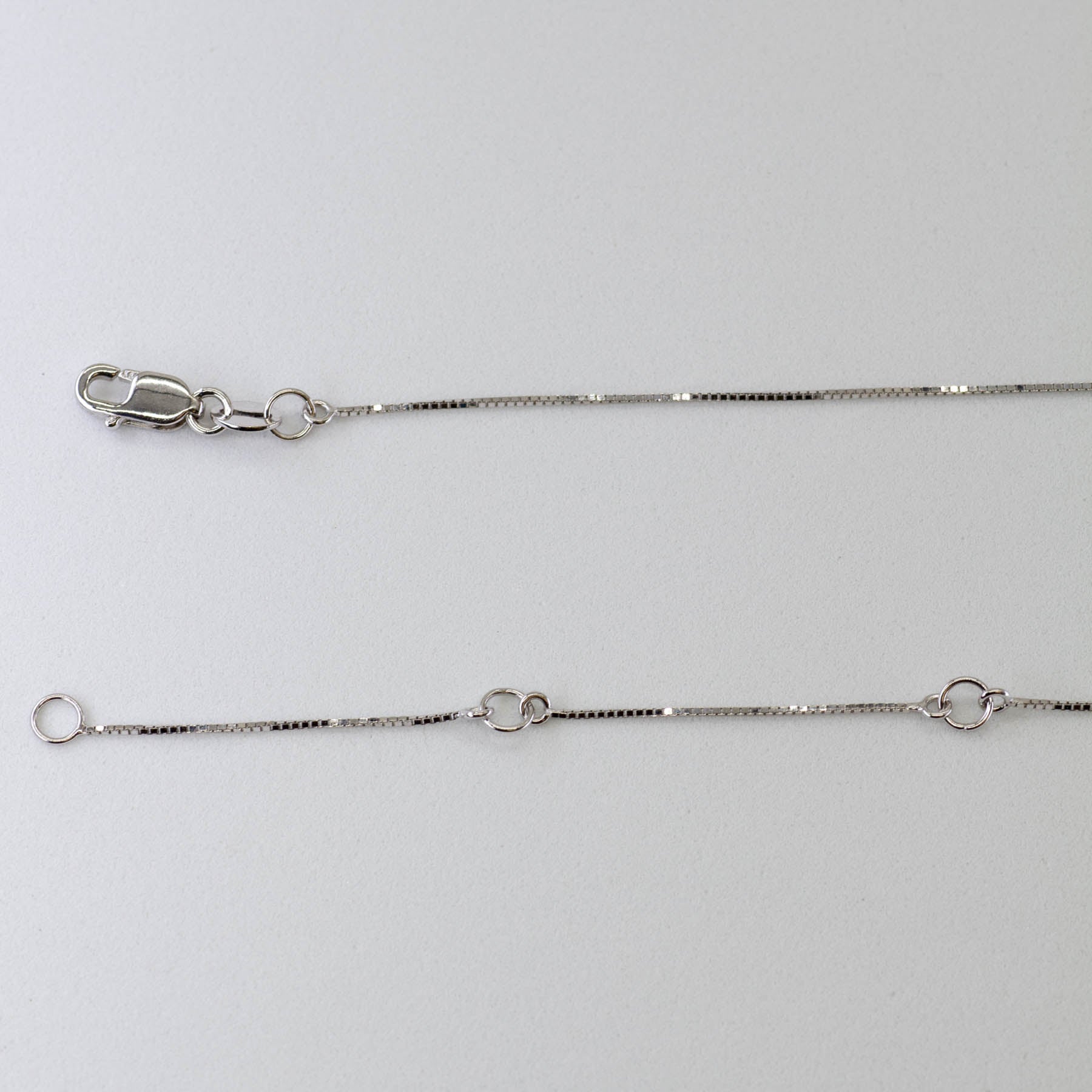 '100 Ways' White Gold Adjustable Box Chain | - 100 Ways