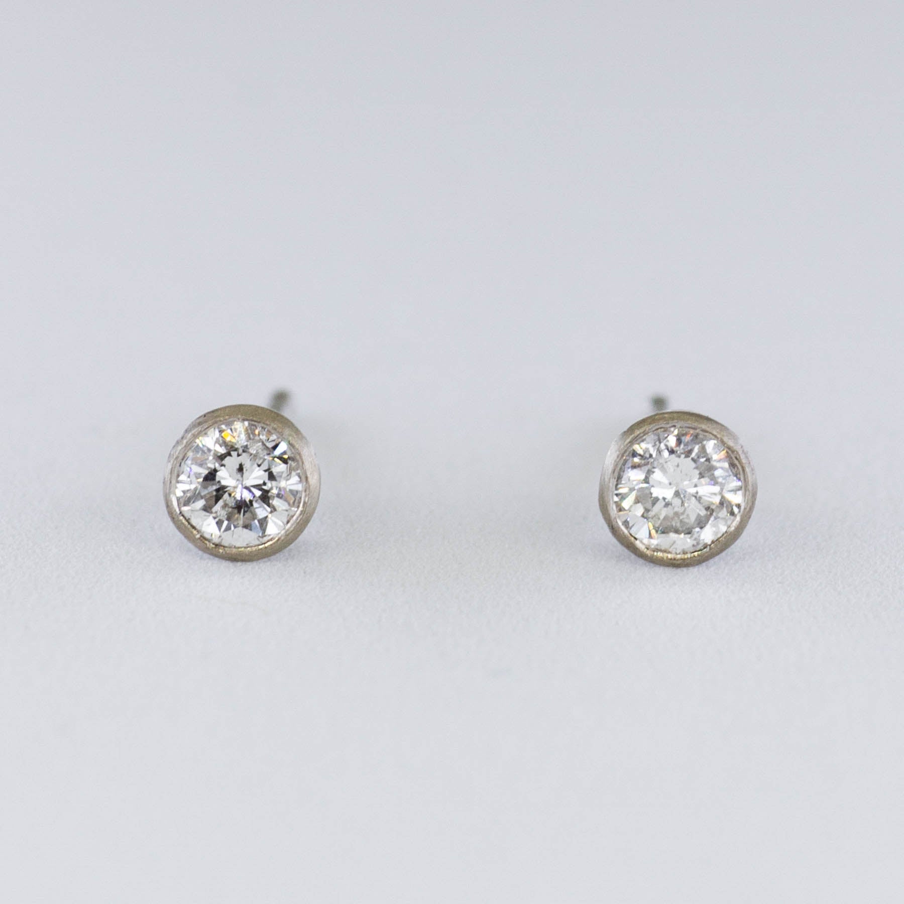 '100 Ways' White Gold Bezel Set Diamond Studs | 0.21 tcw | - 100 Ways