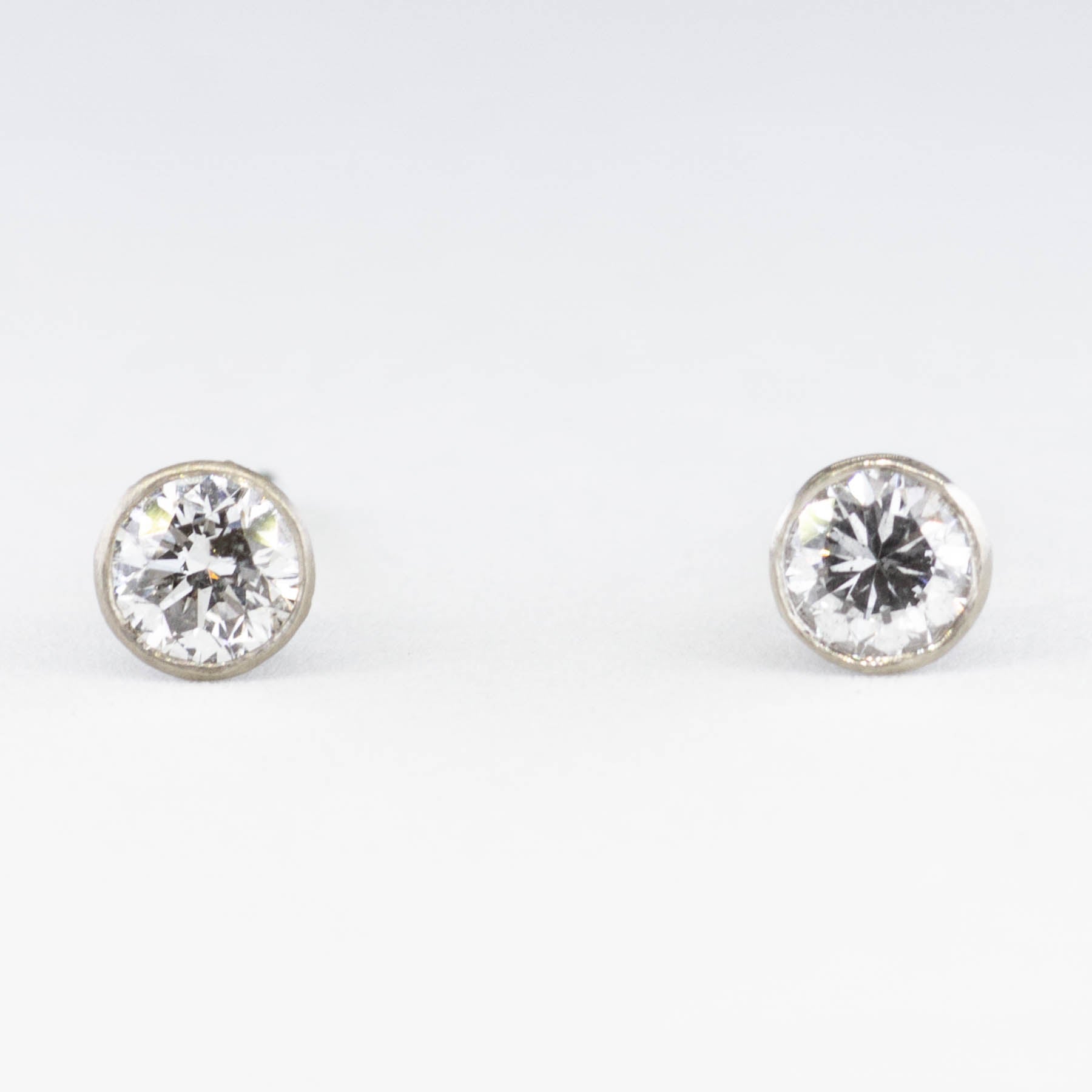'100 Ways' White Gold Bezel Set Diamond Studs | 1/3 ctw | - 100 Ways