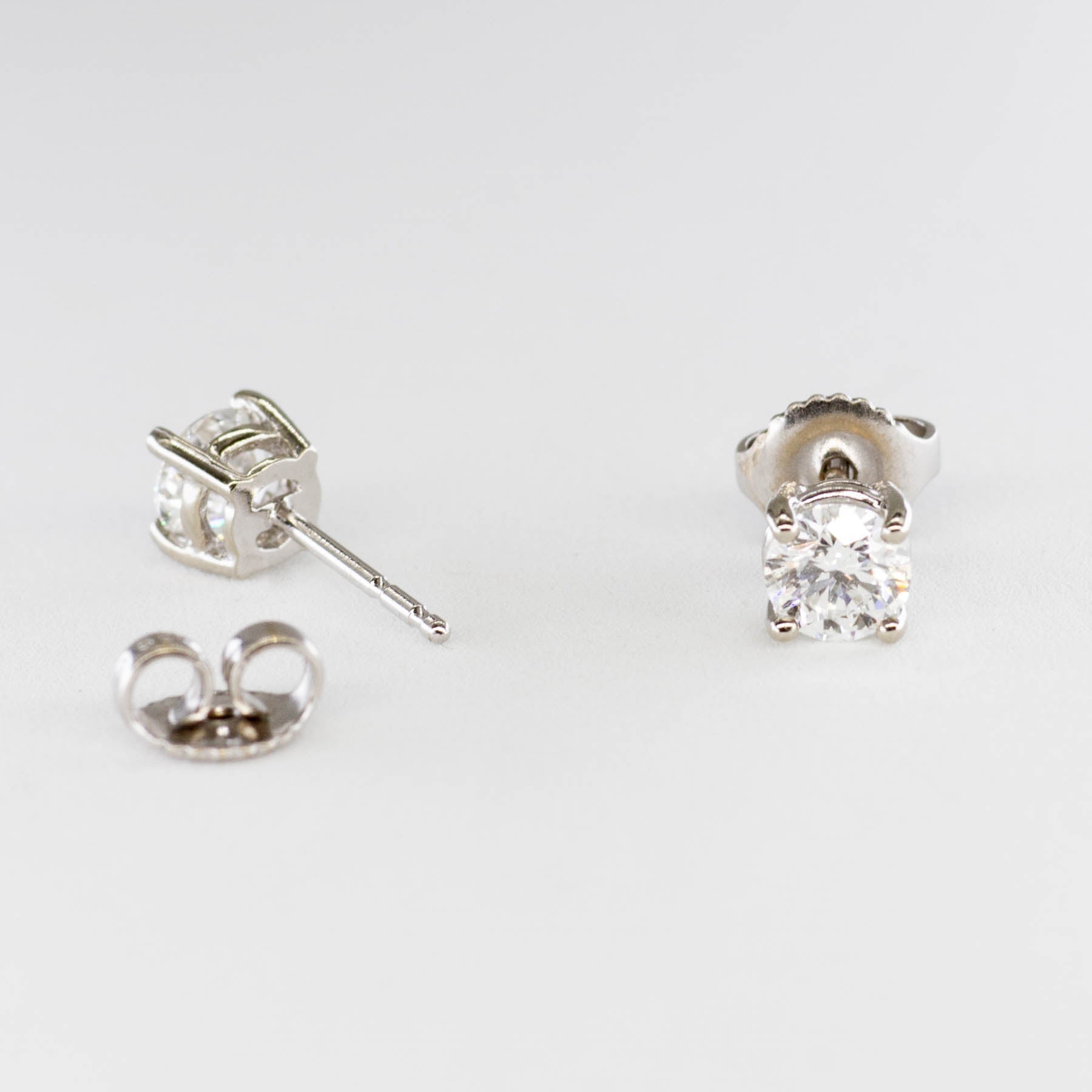 100 Ways White Gold Canadian Diamond Studs | 0.91 ctw SI G/H | - 100 Ways