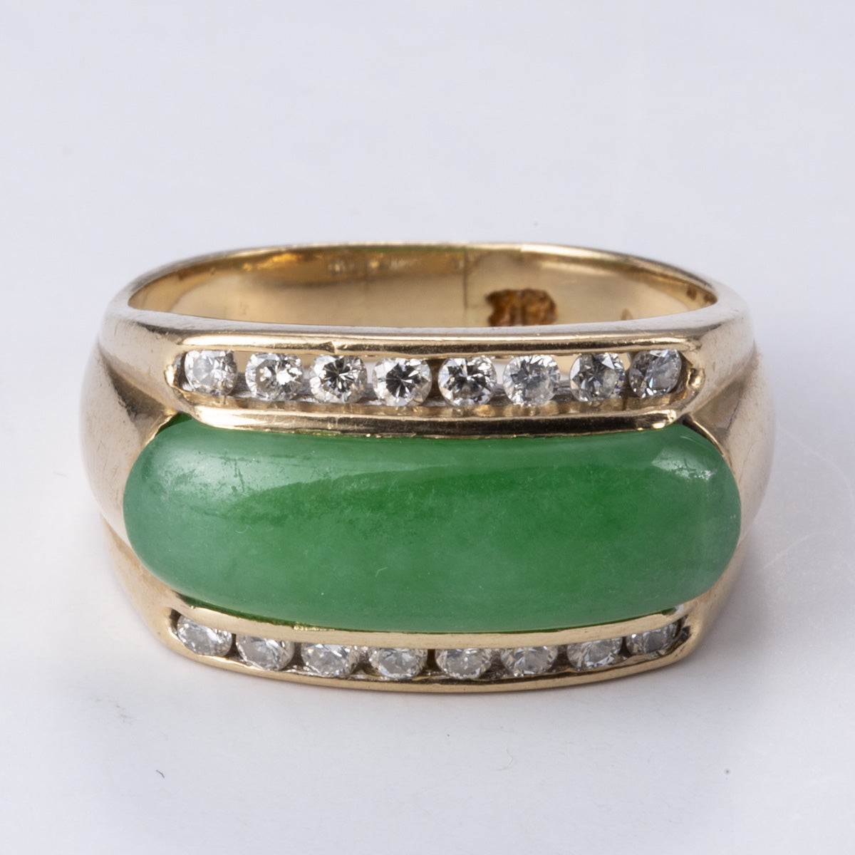 Jadeite & Diamond Cocktail Ring | 2.25ct, 0.32ctw | SZ 8 |