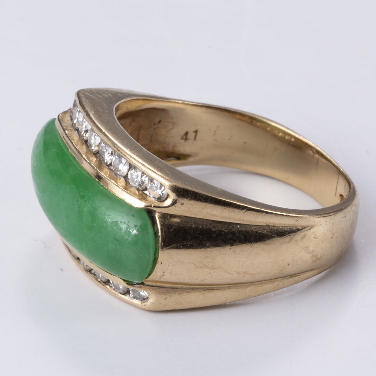 Jadeite & Diamond Cocktail Ring | 2.25ct, 0.32ctw | SZ 8 |