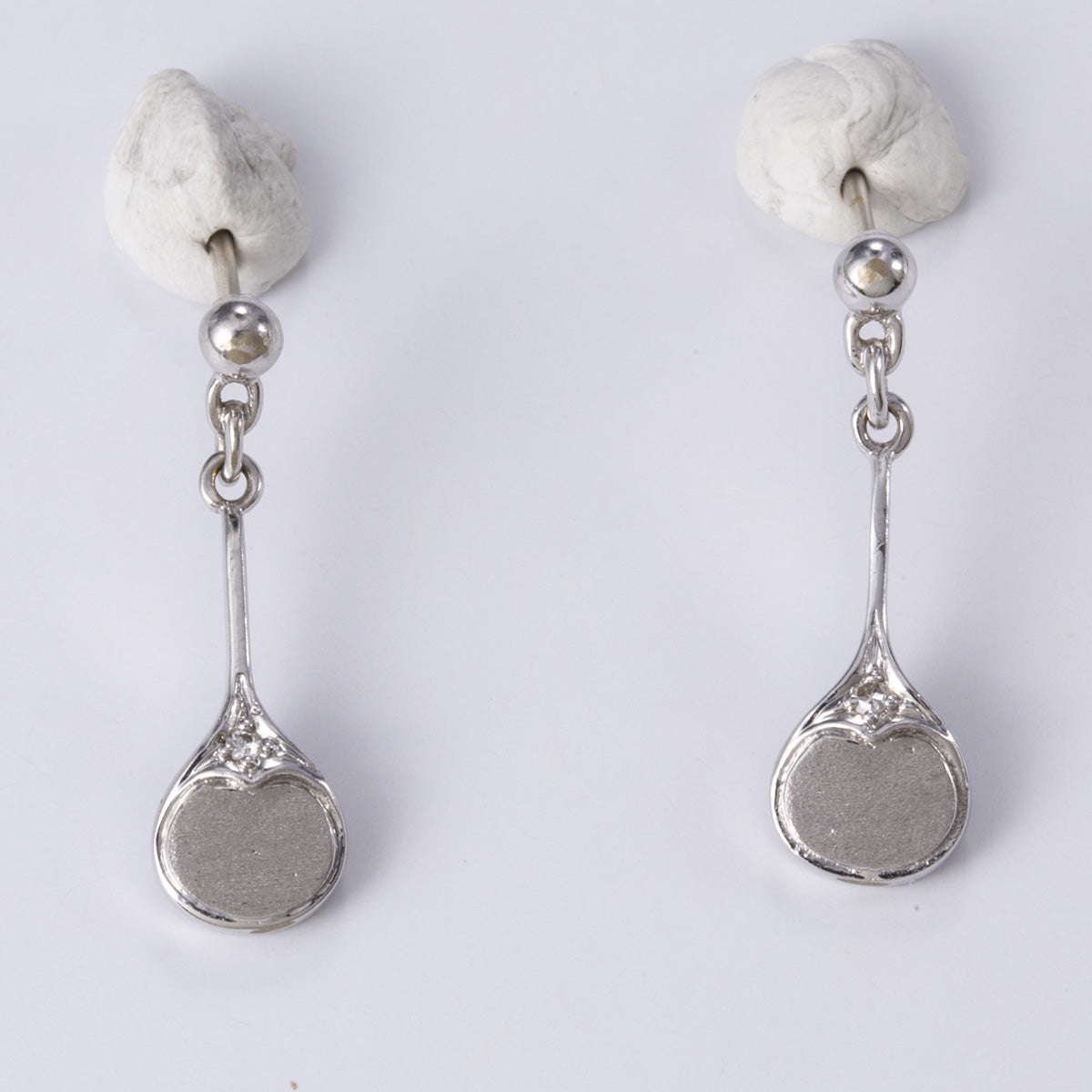 14k White Gold Diamond Earrings | 0.025ctw