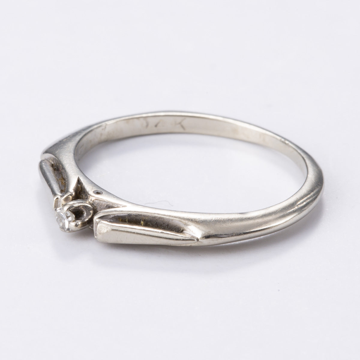 14k White Gold Diamond Ring | 0.01ct | Sz 3.25
