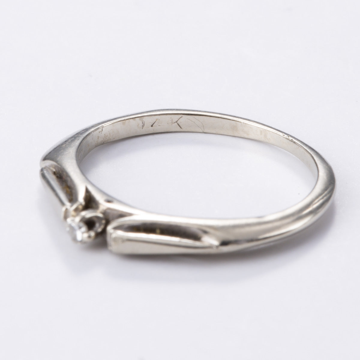 14k White Gold Diamond Ring | 0.01ct | Sz 3.25