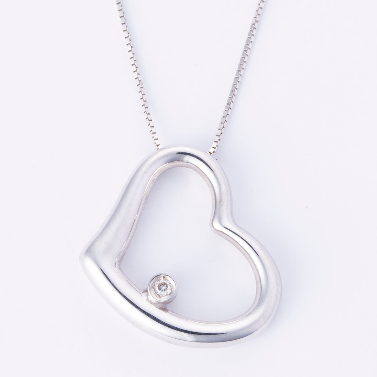 18k White Gold Diamond Necklace | 0.01ct | 16"