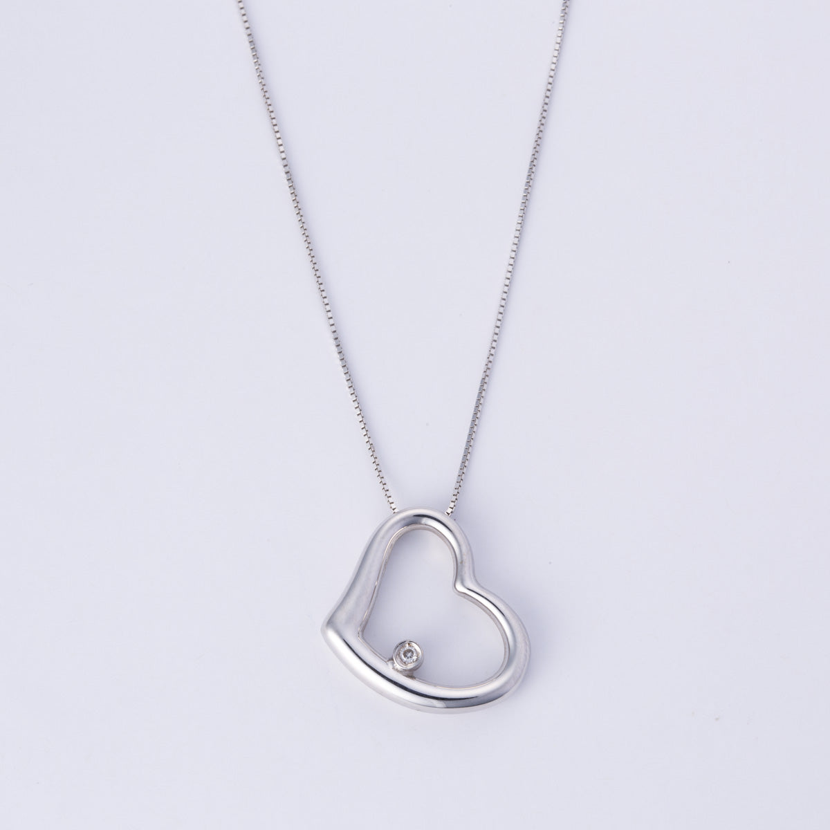 18k White Gold Diamond Necklace | 0.01ct | 16"