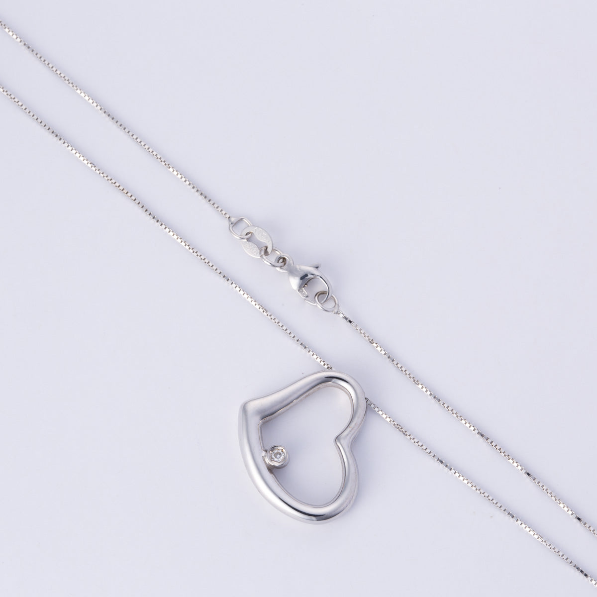 18k White Gold Diamond Necklace | 0.01ct | 16"