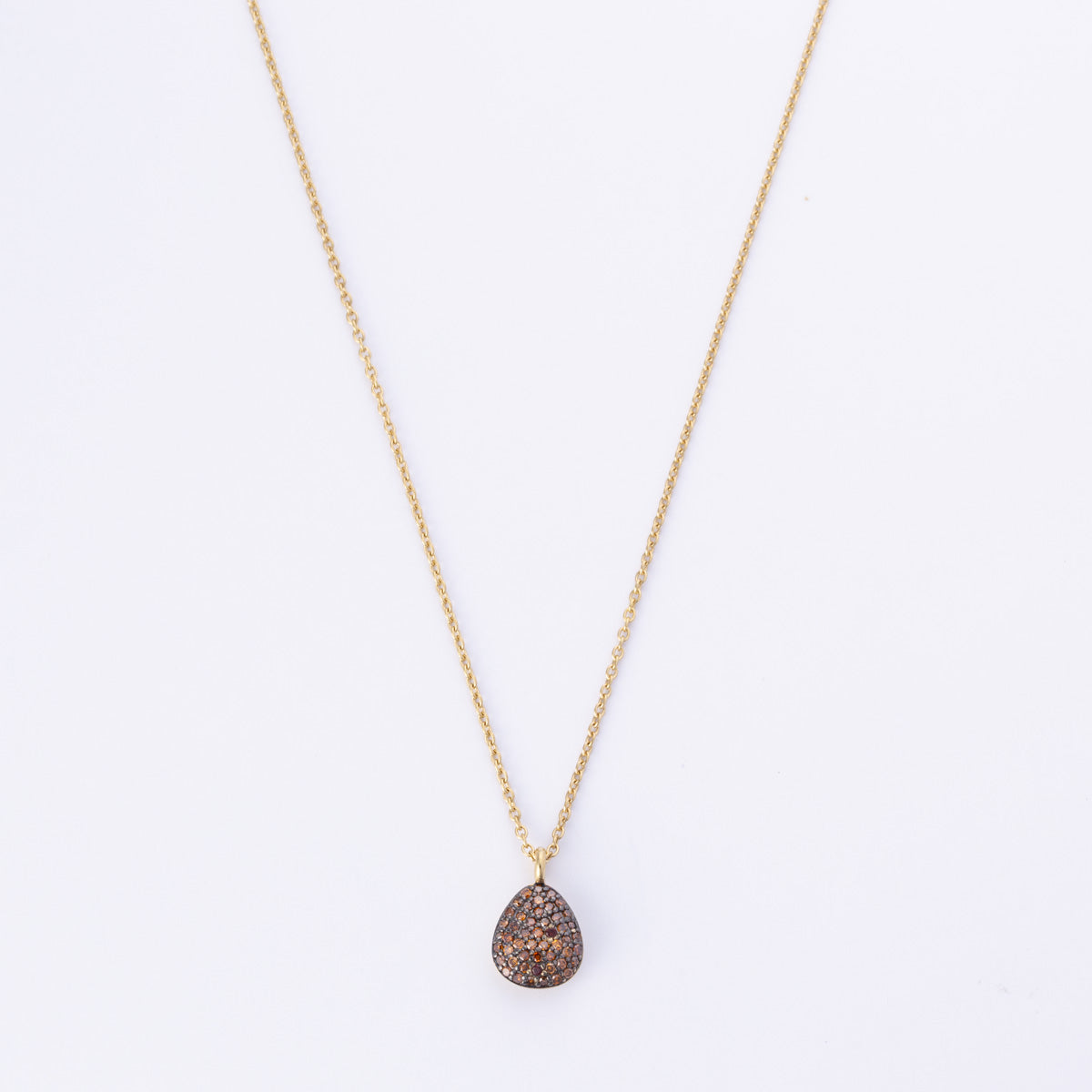 18k Yellow Gold Fancy Brown Diamond Necklace & Earring Set | 0.42ctw | 17.5" |