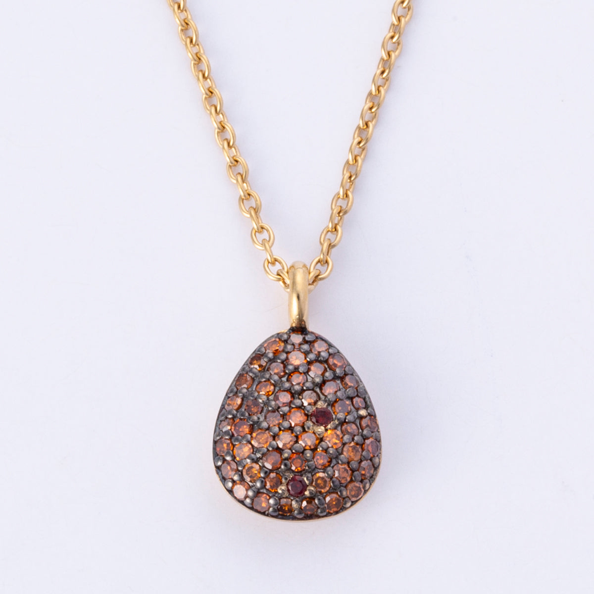 18k Yellow Gold Fancy Brown Diamond Necklace & Earring Set | 0.42ctw | 17.5" |
