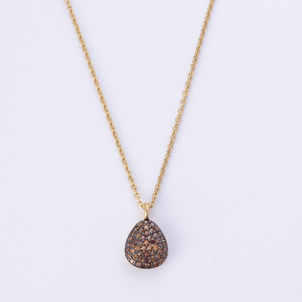 18k Yellow Gold Fancy Brown Diamond Necklace & Earring Set | 0.42ctw | 17.5" |