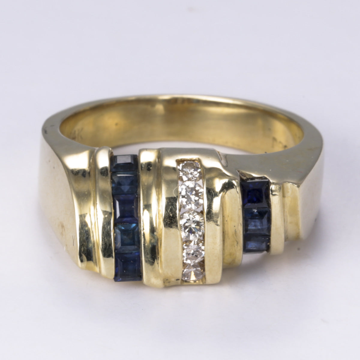 14k Sapphire and Diamond Cocktail Ring | 0.88ctw, 0.23ctw | SZ 9.25