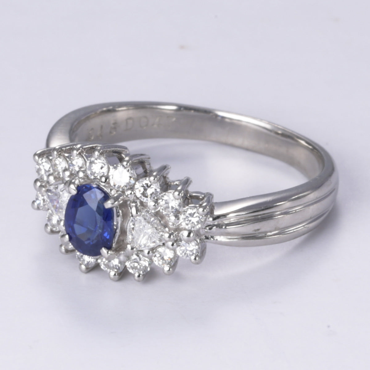 Platinum Sapphire and Diamond Cocktail Ring | 0.46ct, 0.47ctw | SZ 7