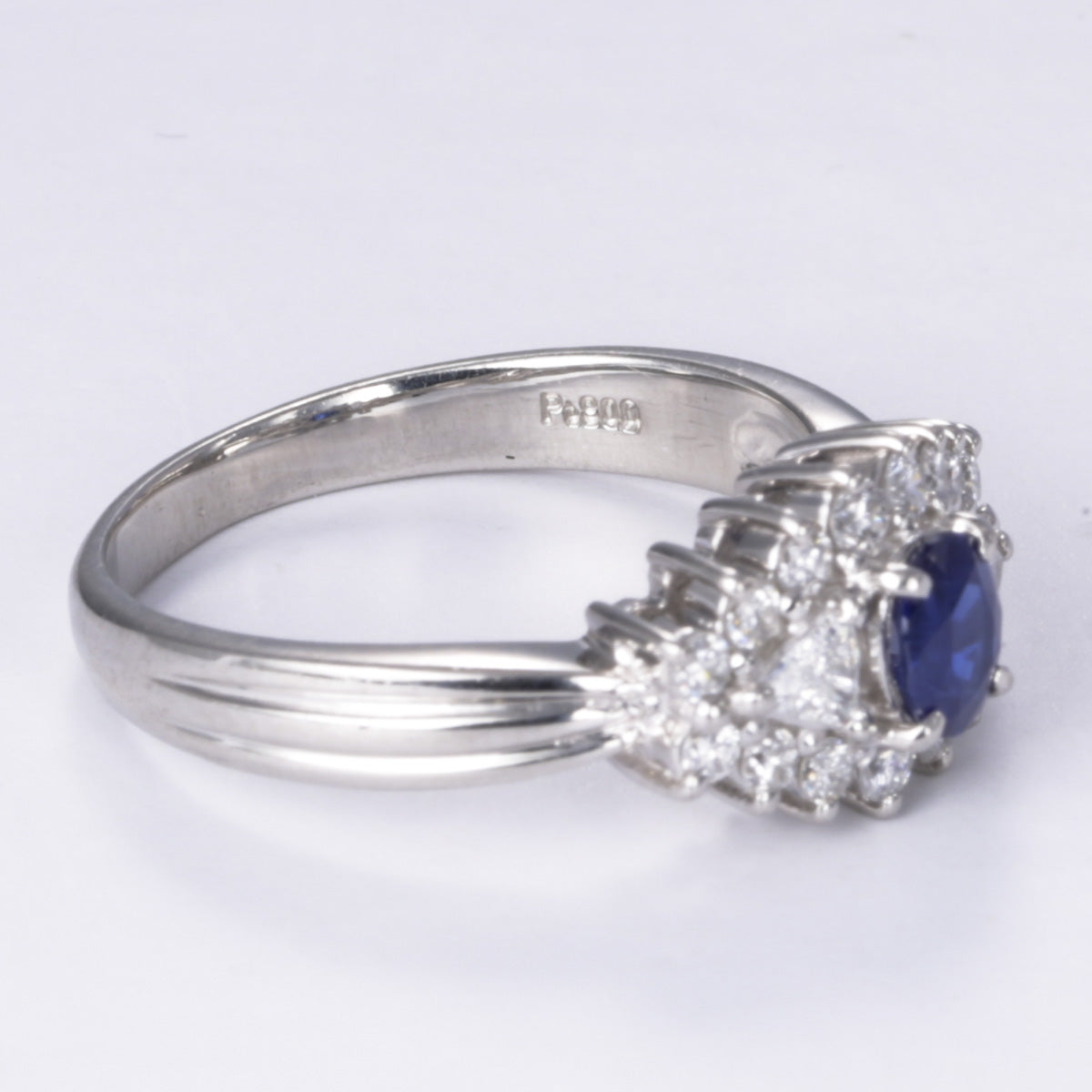 Platinum Sapphire and Diamond Cocktail Ring | 0.46ct, 0.47ctw | SZ 7