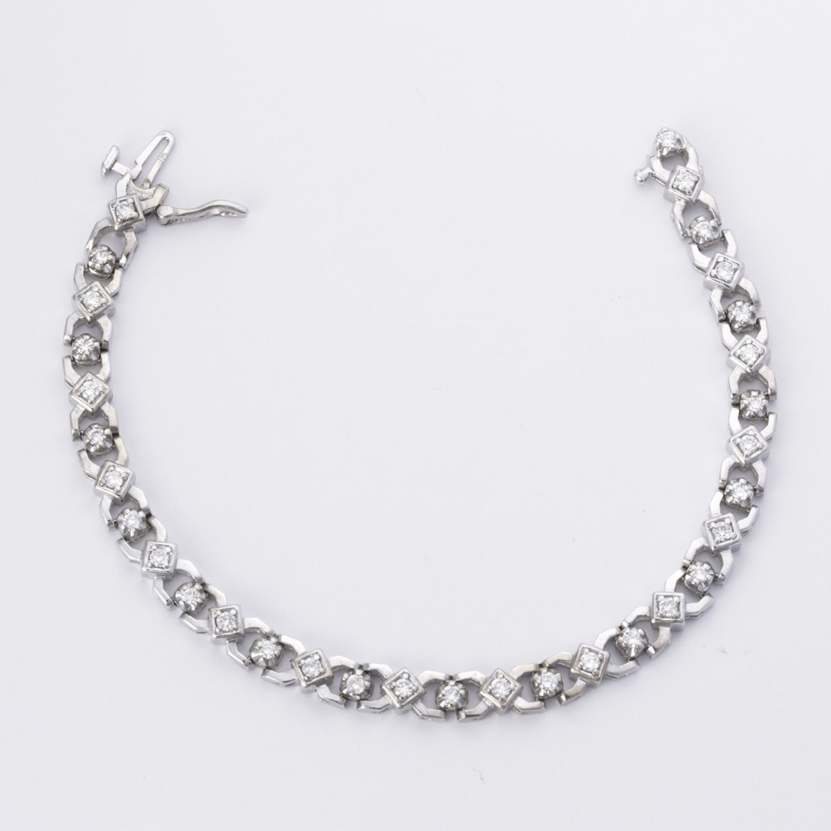 14k White Gold Diamond Bracelet | 1.00ctw | 7.25"