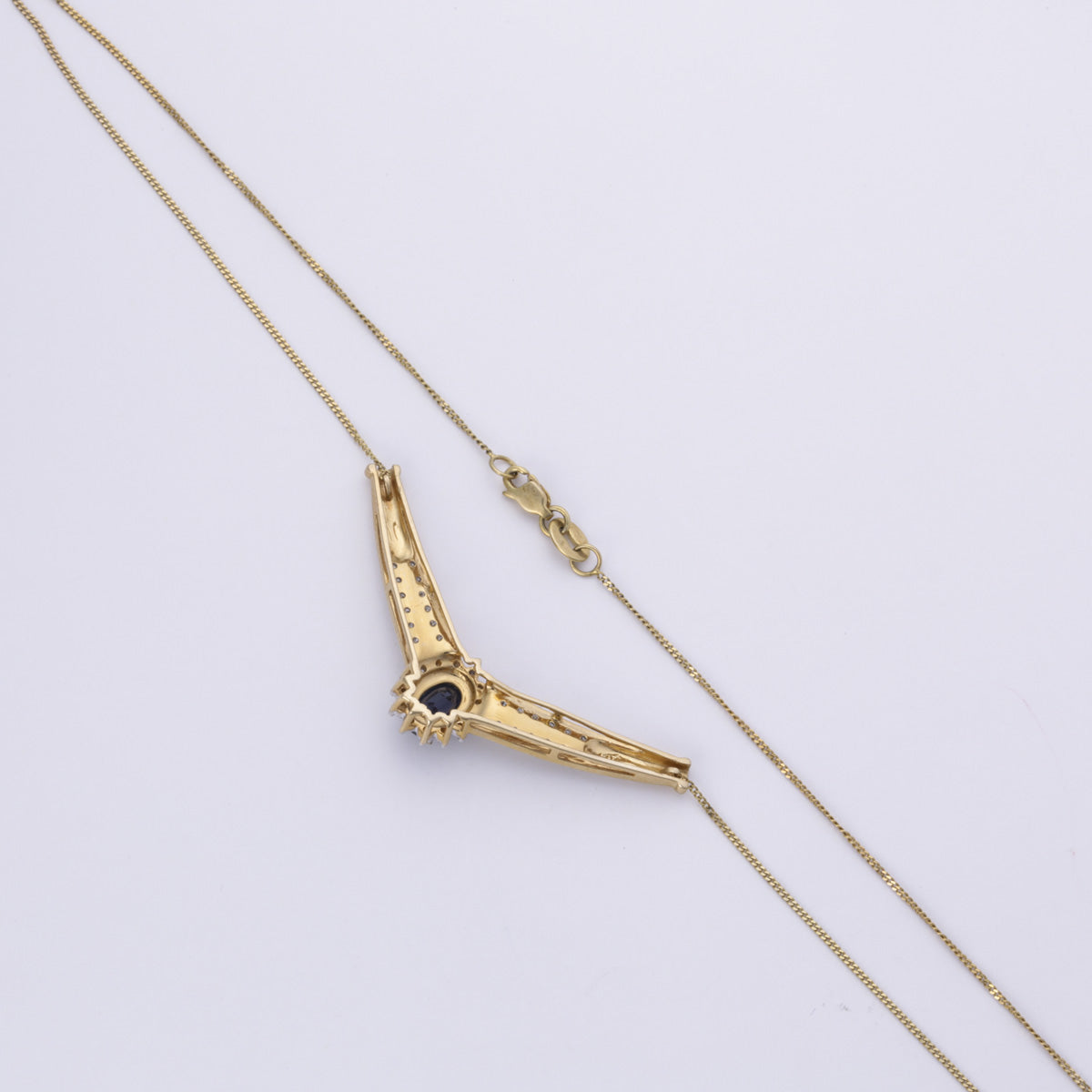 14k Yellow Gold Sapphire and Diamond Necklace | 0.93ct, 0.25ctw | 18"