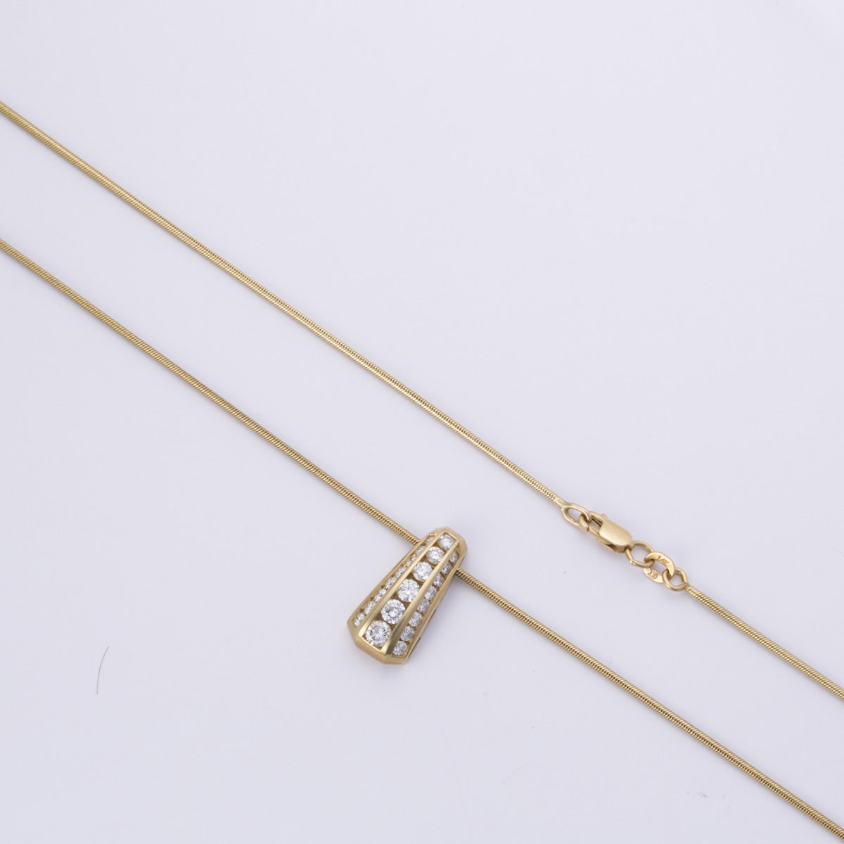 14k Yellow Gold Diamond Necklace | 1.00ctw | 17"