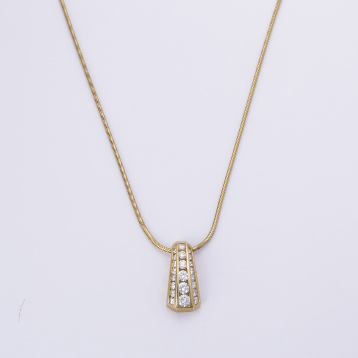 14k Yellow Gold Diamond Necklace | 1.00ctw | 17"