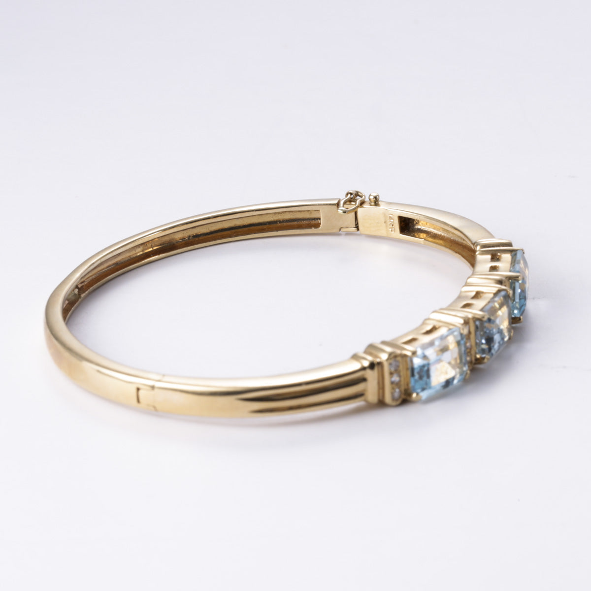 14k Yellow Gold Topaz & Diamond Bracelet | 4.50ctw, 0.35ctw | 6.5"