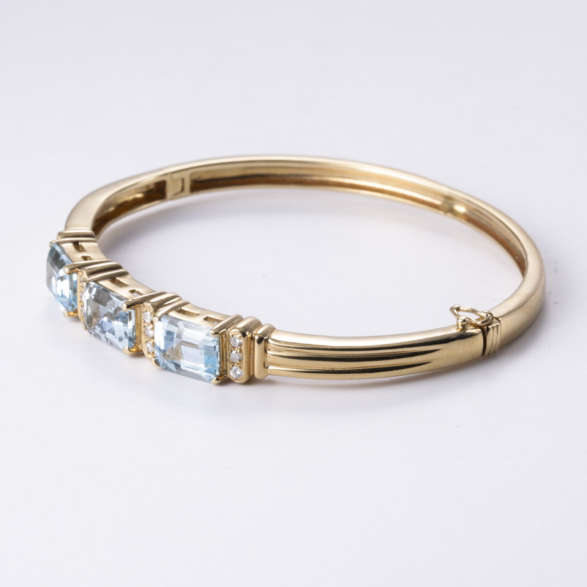 14k Yellow Gold Topaz & Diamond Bracelet | 4.50ctw, 0.35ctw | 6.5"