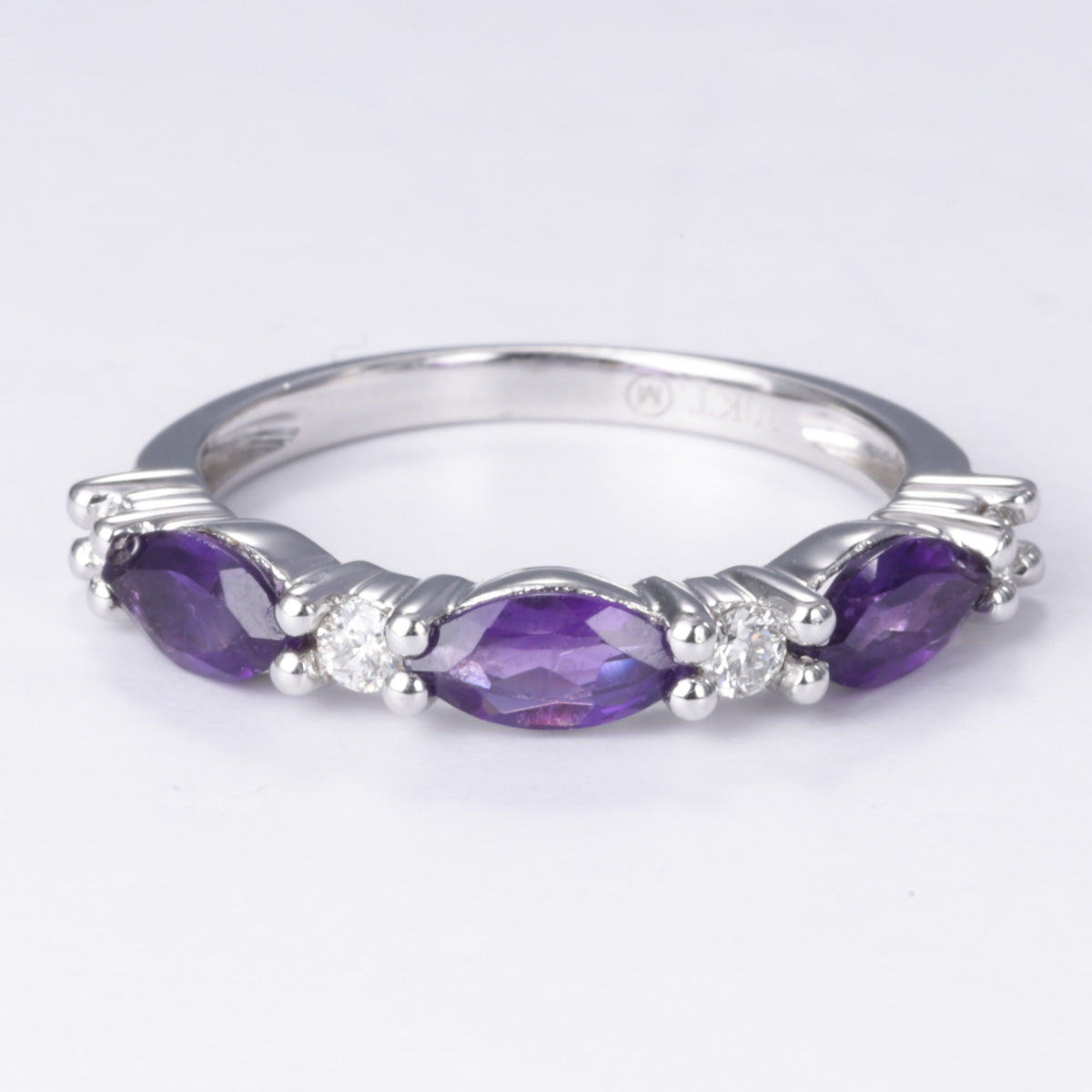 14k Amethyst and Diamond Ring | 1.04ctw, 0.18ctw | SZ 7