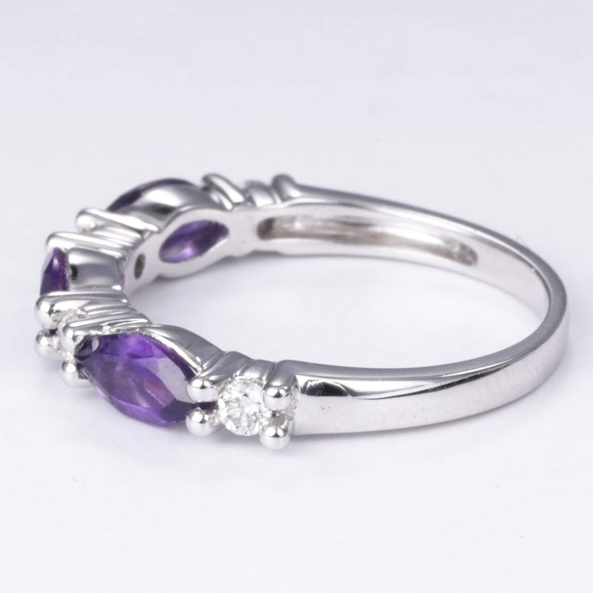 14k Amethyst and Diamond Ring | 1.04ctw, 0.18ctw | SZ 7