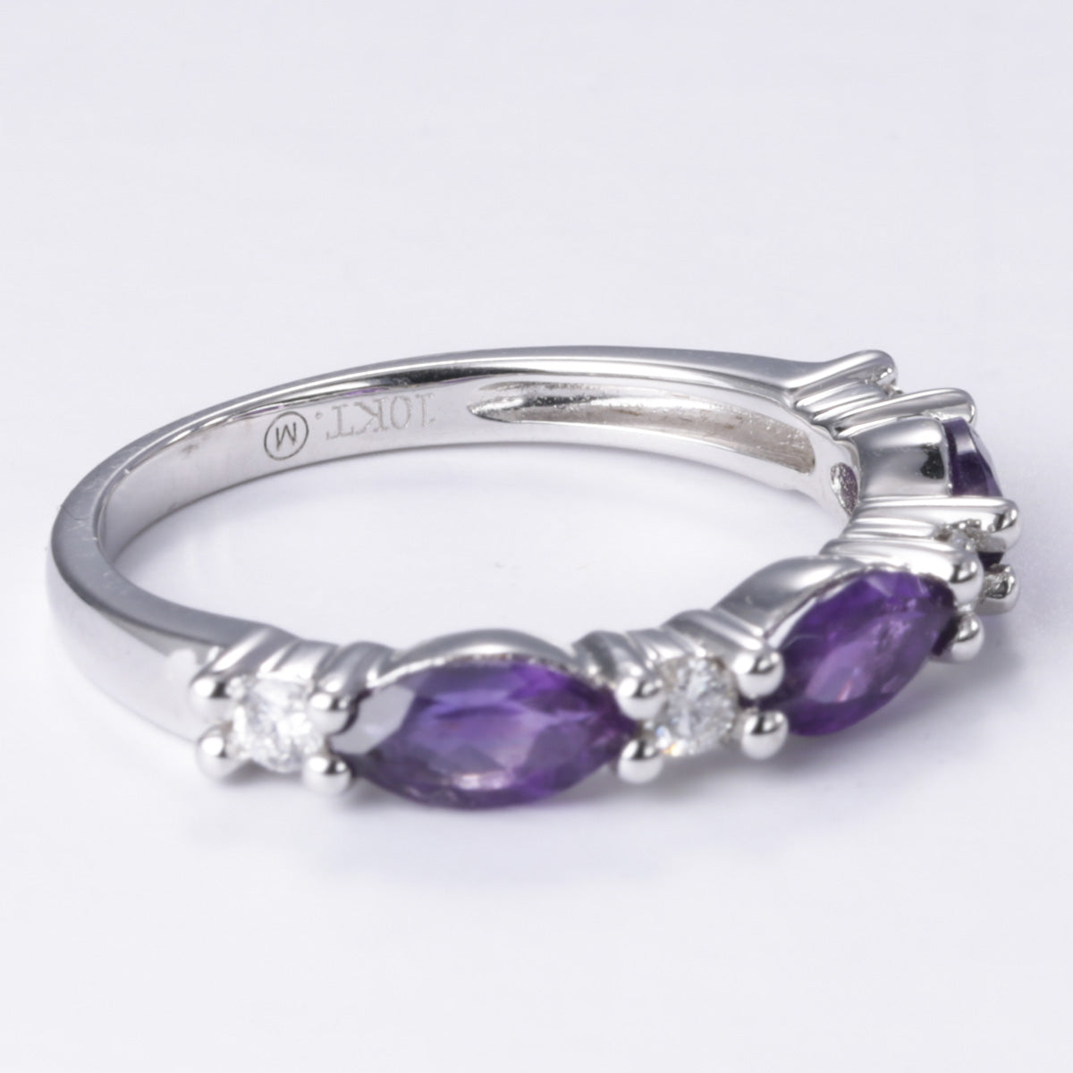 14k Amethyst and Diamond Ring | 1.04ctw, 0.18ctw | SZ 7