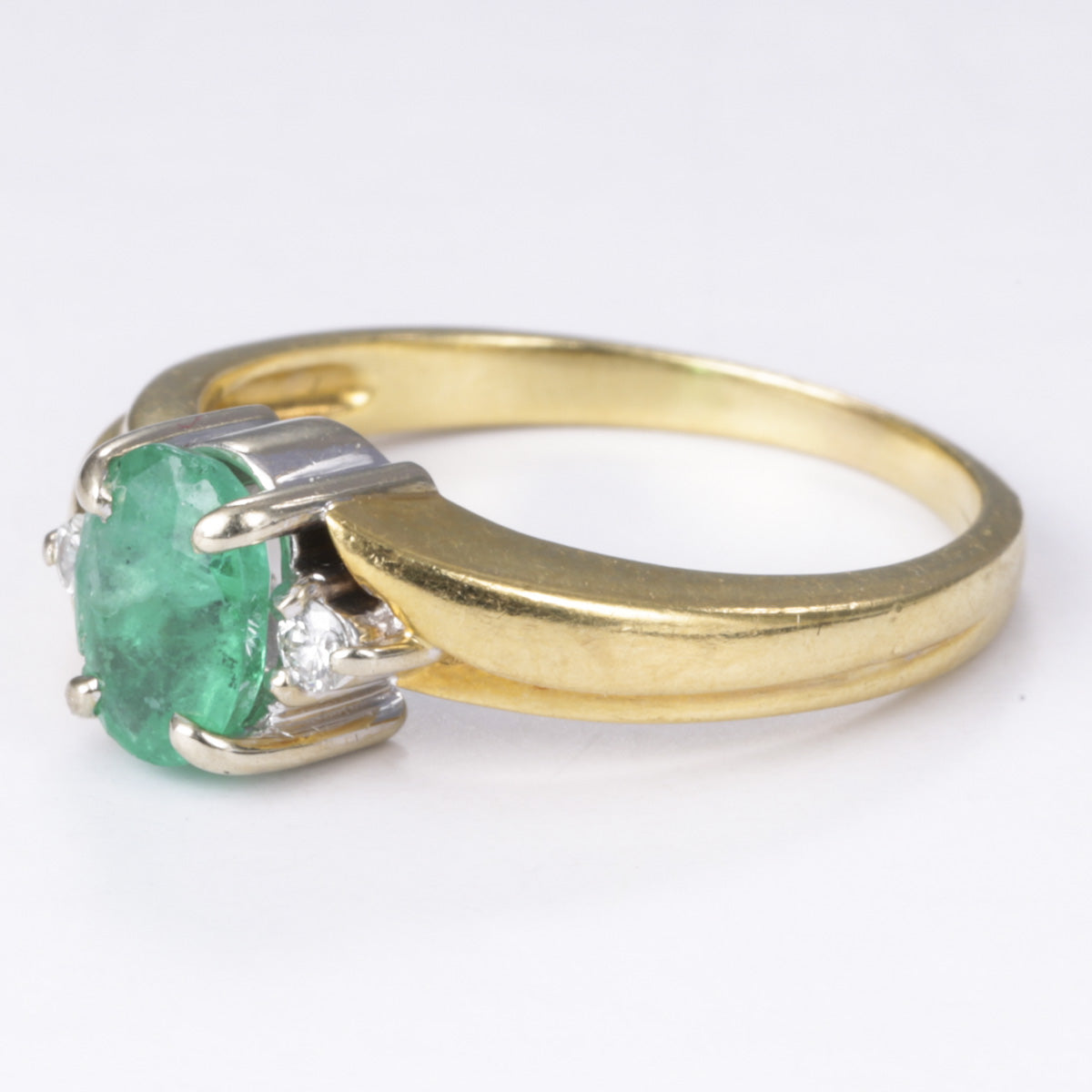 18k Emerald and Diamond Ring| 0.58ct, 0.06ctw | SZ 6.25