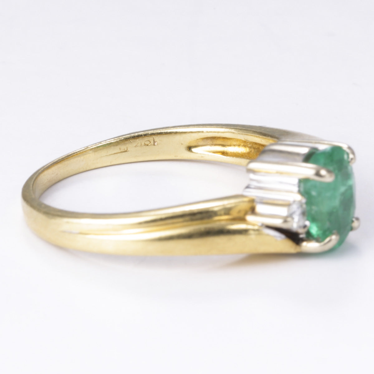 18k Emerald and Diamond Ring| 0.58ct, 0.06ctw | SZ 6.25
