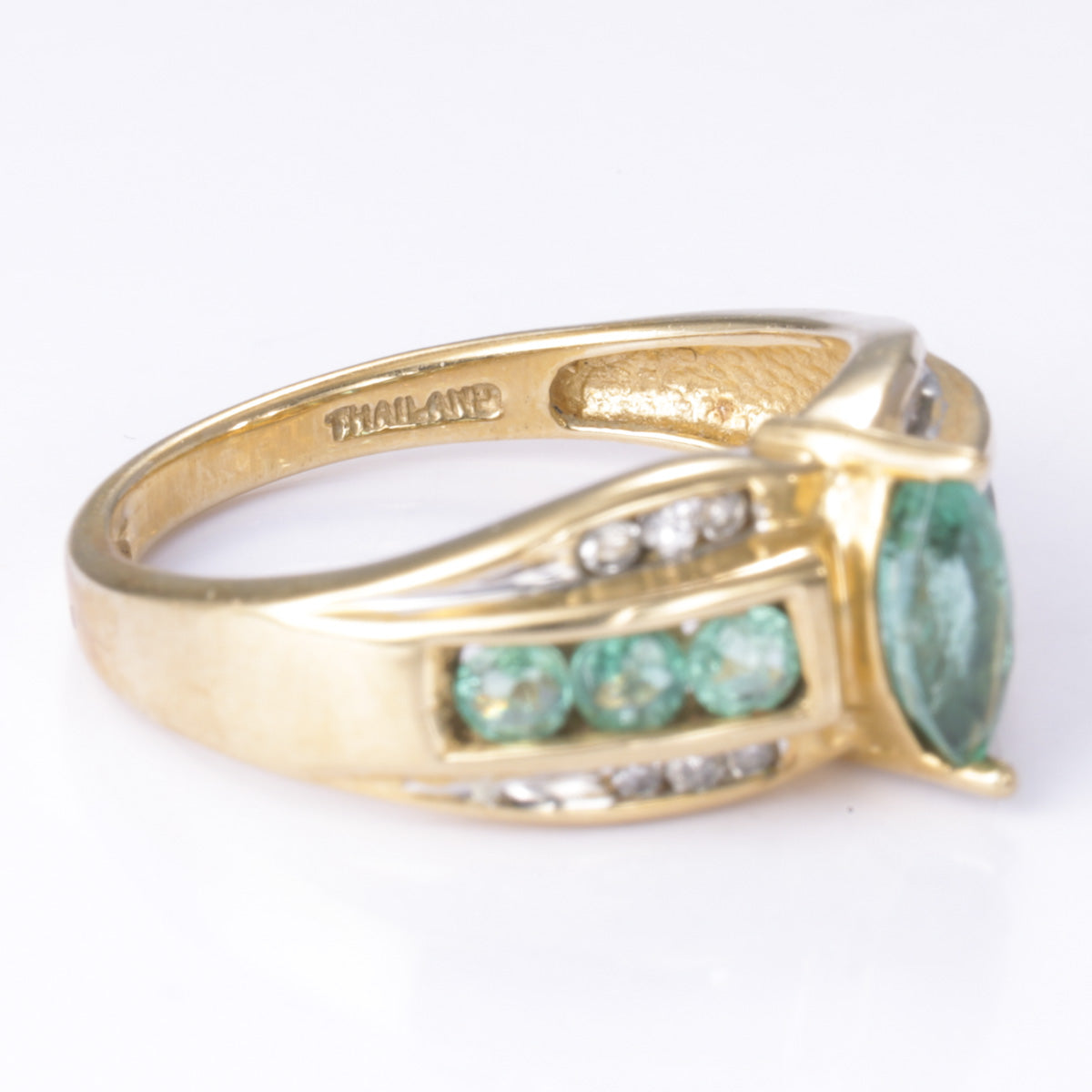 14k Yellow Gold Emerald and Diamond Ring | 0.67ctw, 0.10ctw | SZ 6
