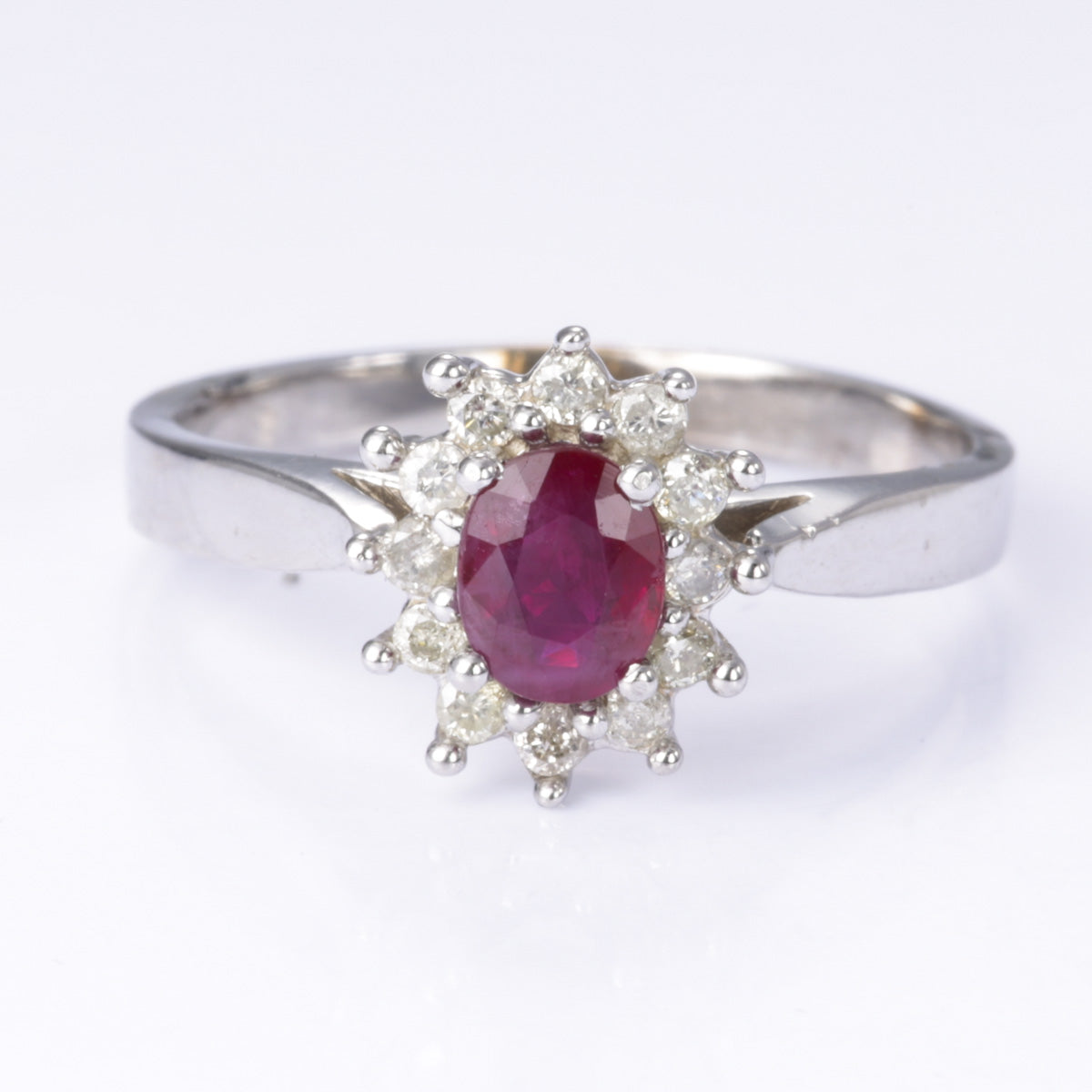 10k White Gold Ruby and Diamond Ring | 0.40ct, 0.20ctw | SZ 6