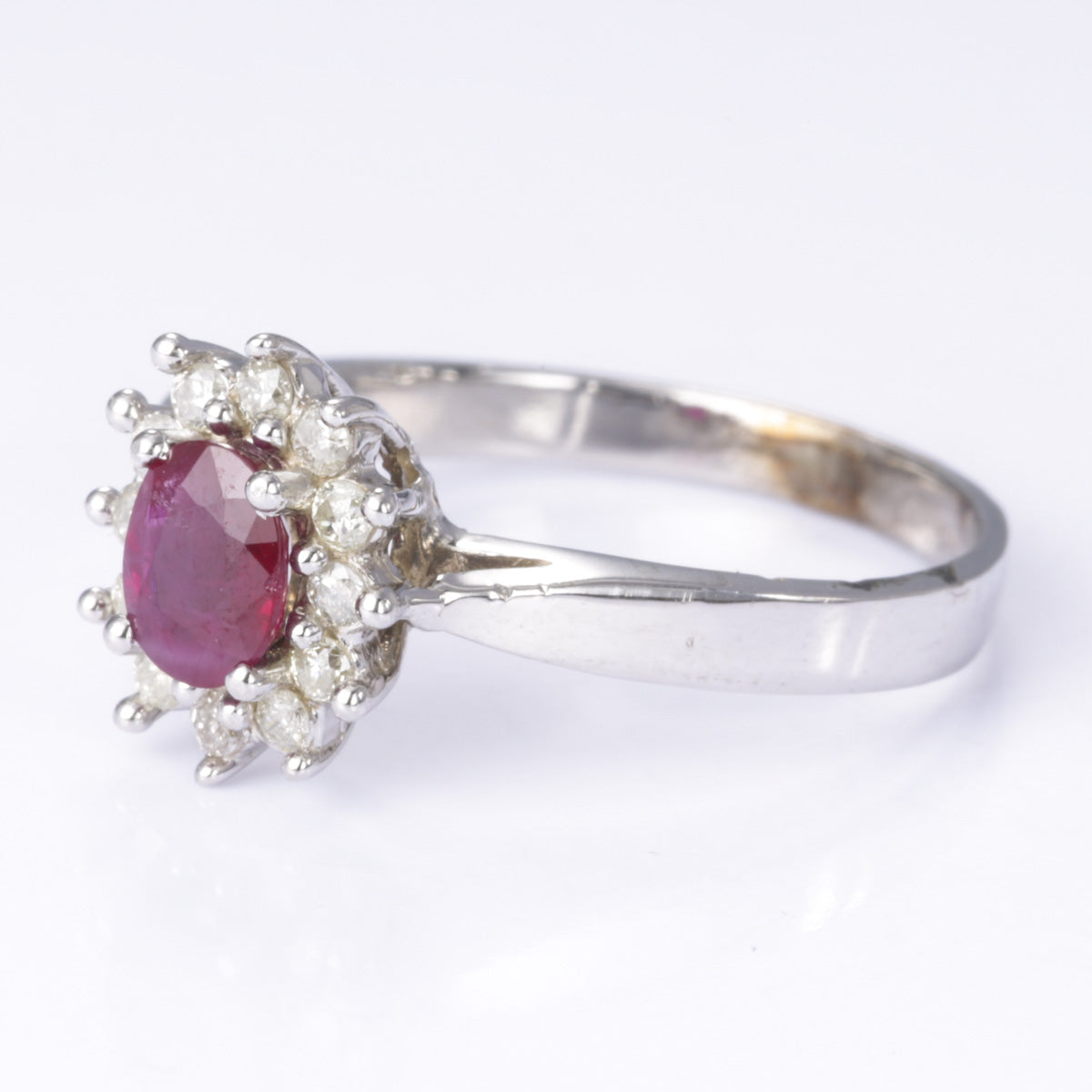 10k White Gold Ruby and Diamond Ring | 0.40ct, 0.20ctw | SZ 6