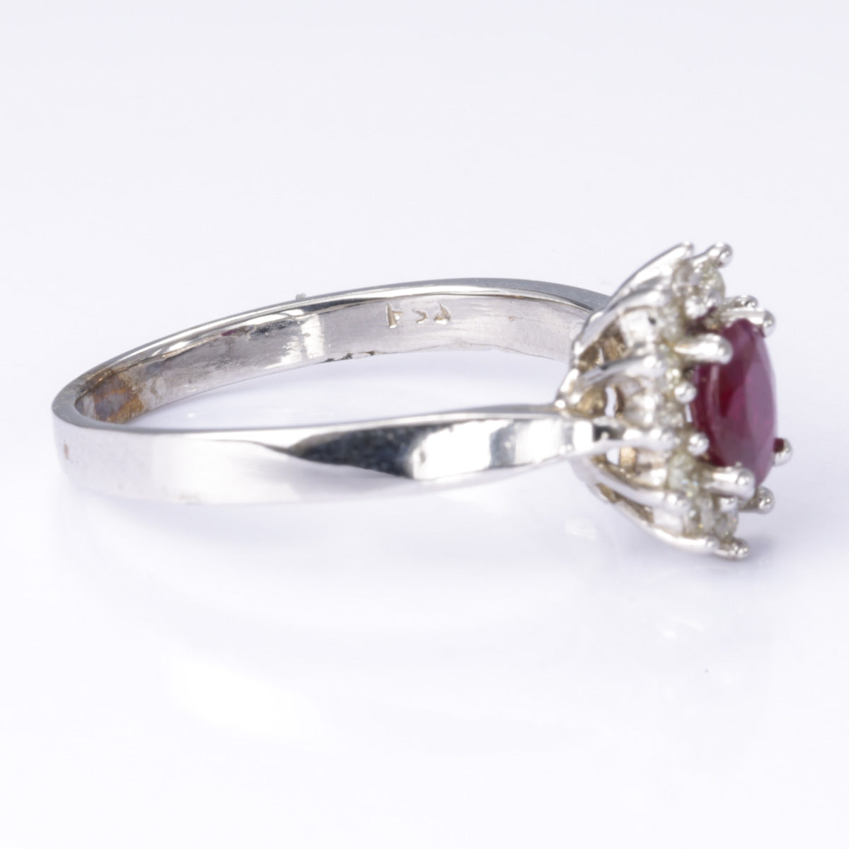 10k White Gold Ruby and Diamond Ring | 0.40ct, 0.20ctw | SZ 6