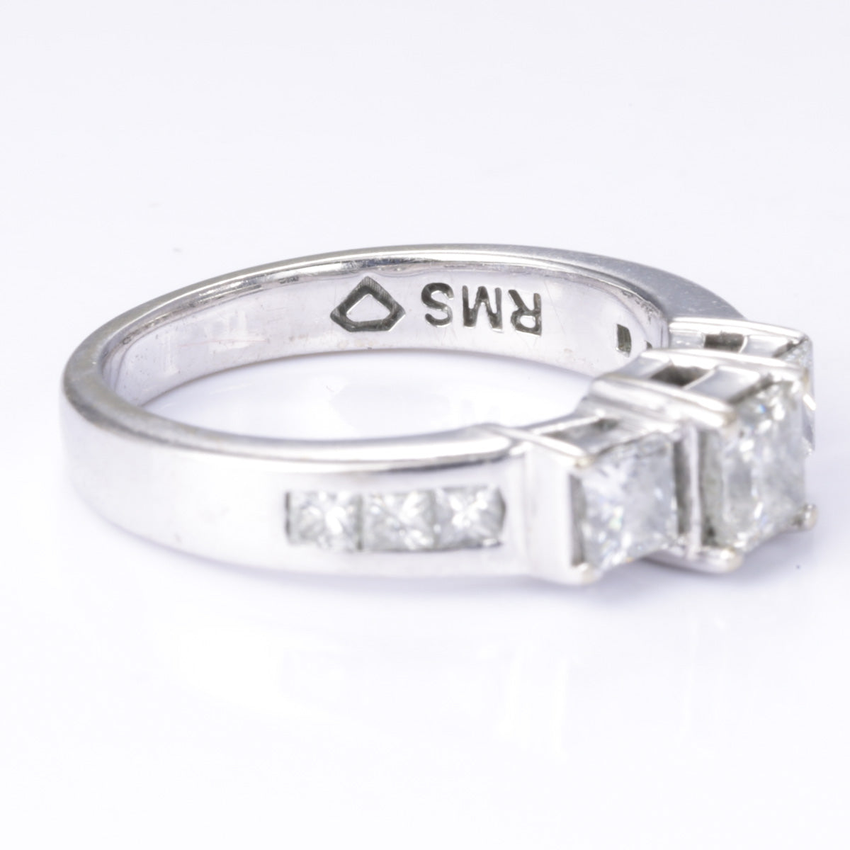 14k White Gold Princess Cut Diamond Ring | 0.97ctw | Size 4.5