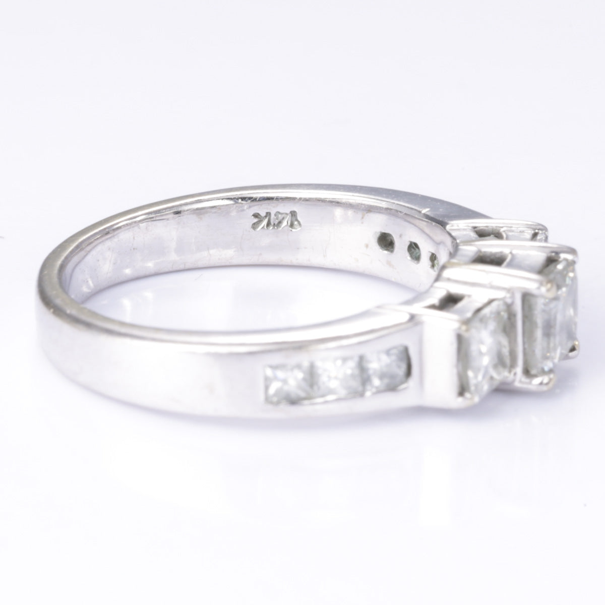 14k White Gold Princess Cut Diamond Ring | 0.97ctw | Size 4.5