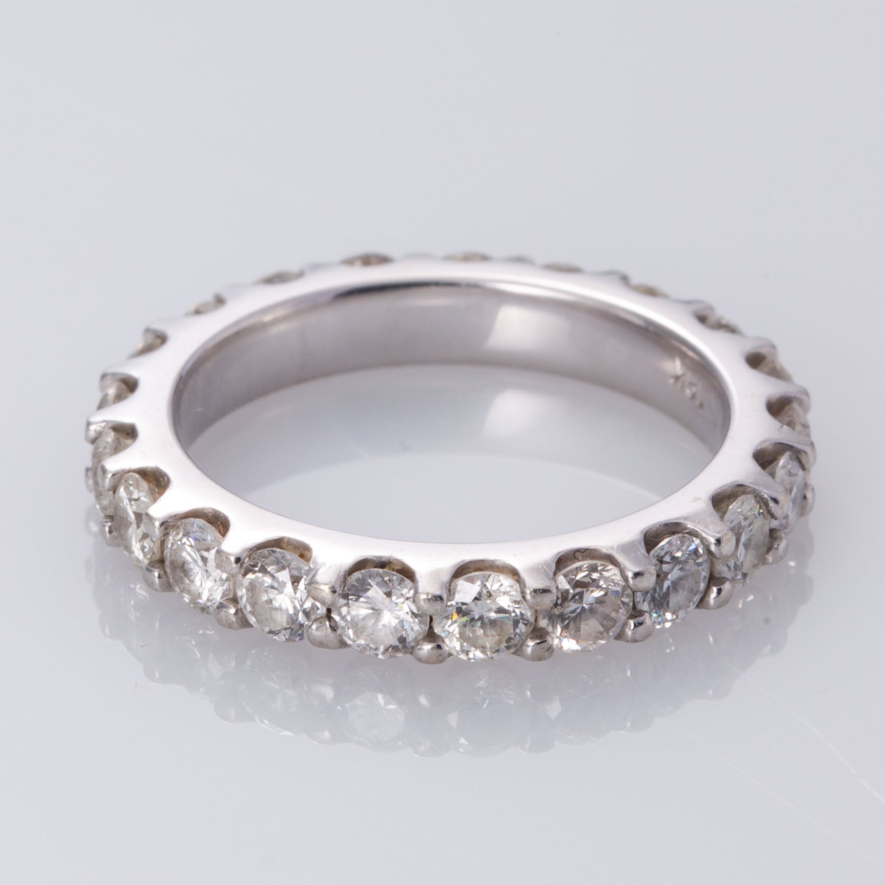 18K White Gold Diamond Eternity Band | 1.58 ctw I1/2 H/I | SZ 4.5 |