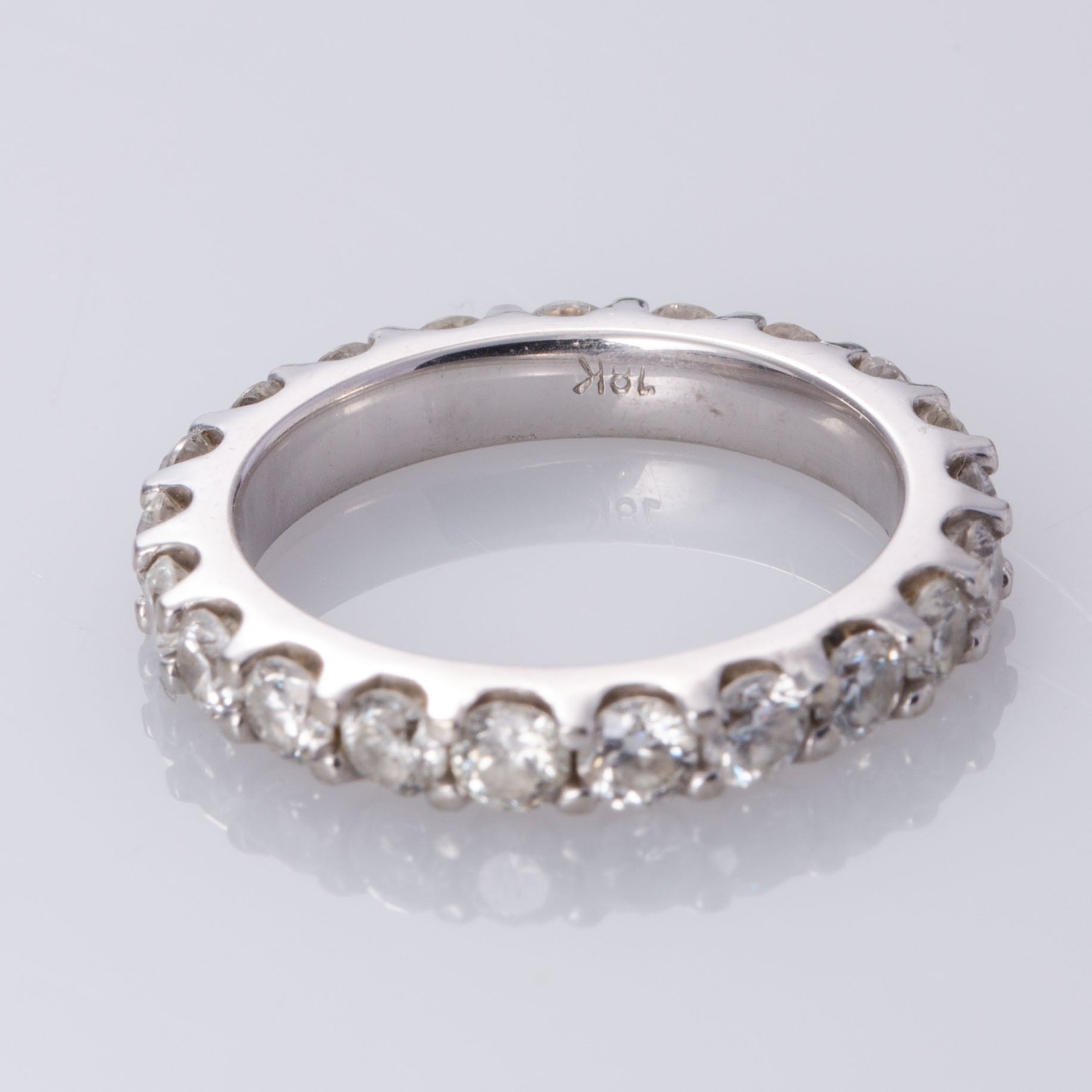 18K White Gold Diamond Eternity Band | 1.58 ctw I1/2 H/I | SZ 4.5 |
