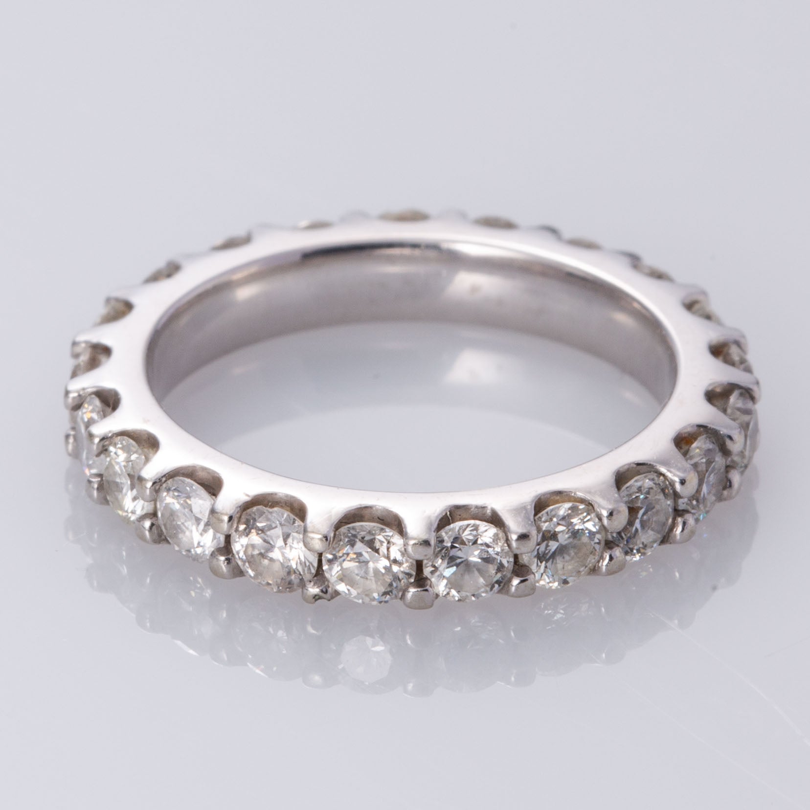 18K White Gold Diamond Eternity Band | 1.58 ctw I1/2 H/I | SZ 4.5 |