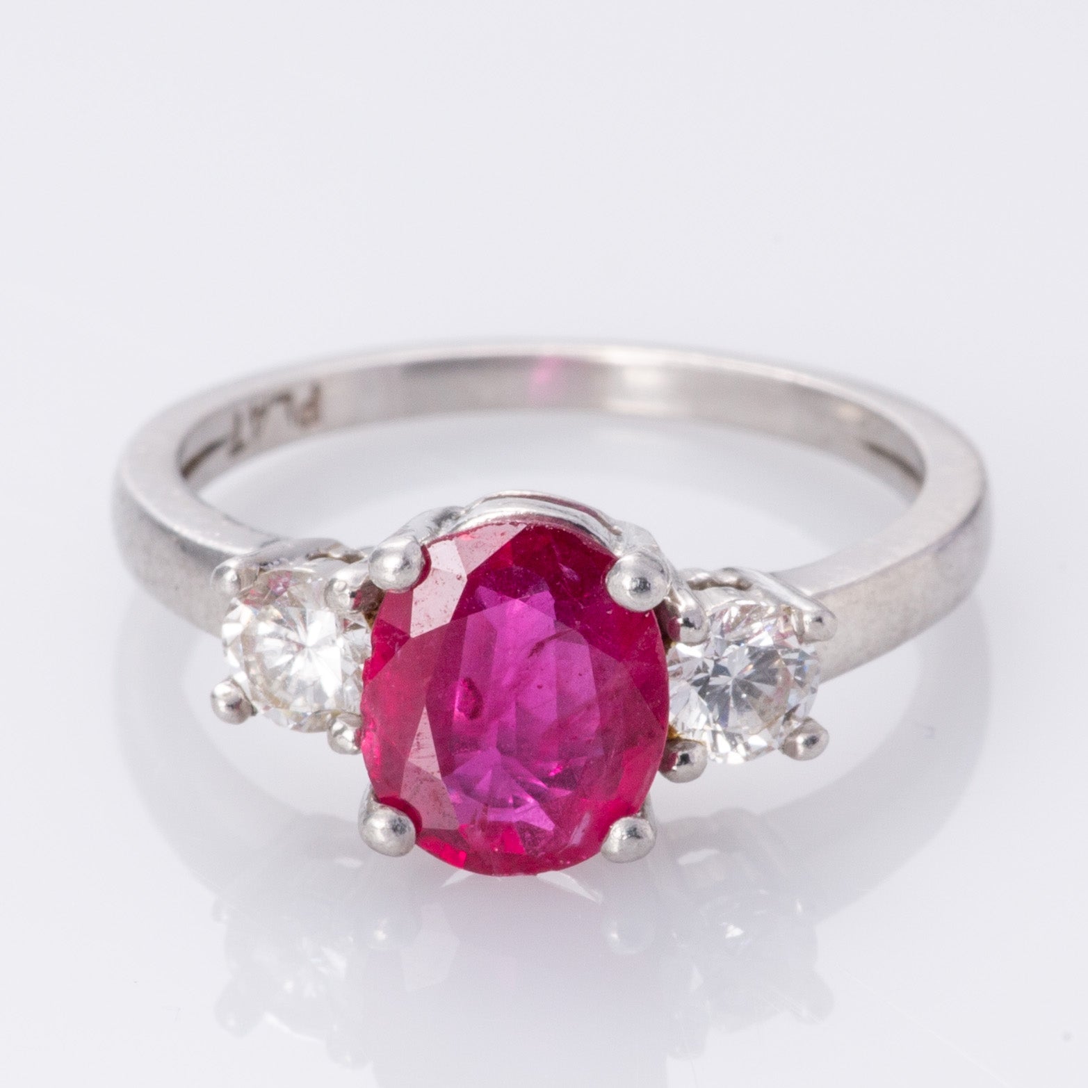 Platinum Ruby and Diamond Cocktail Ring | 1.04ct, 0.35ctw | SZ 5.25 |