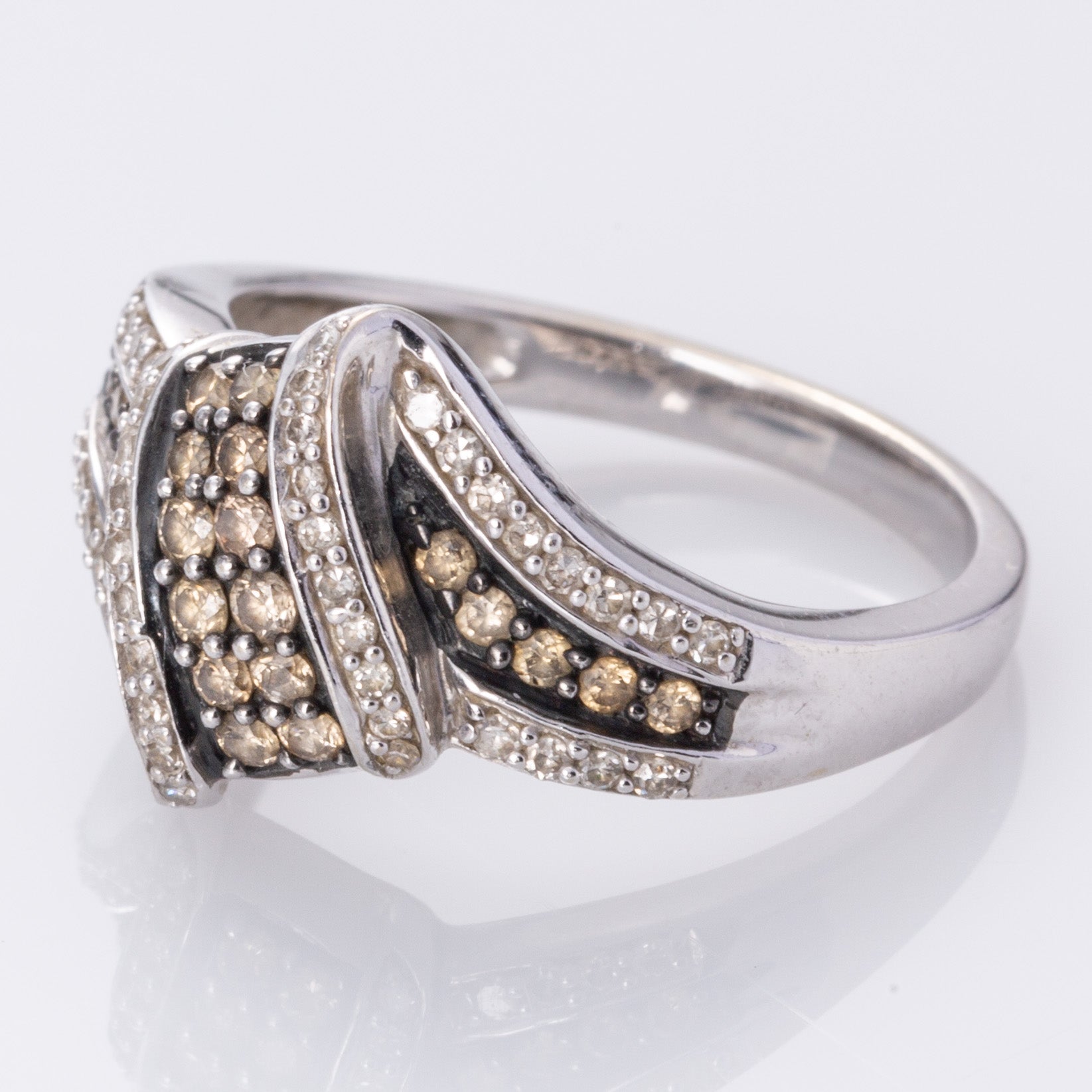 10K White Gold Diamond Cocktail Ring | 0.58ctw | SZ 7 |