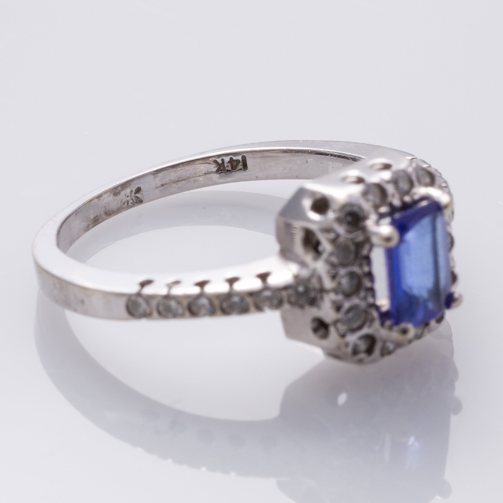 14K White Gold Tanzanite and Diamond Ring | 0.66ct, 0.33ctw | SZ 6 |