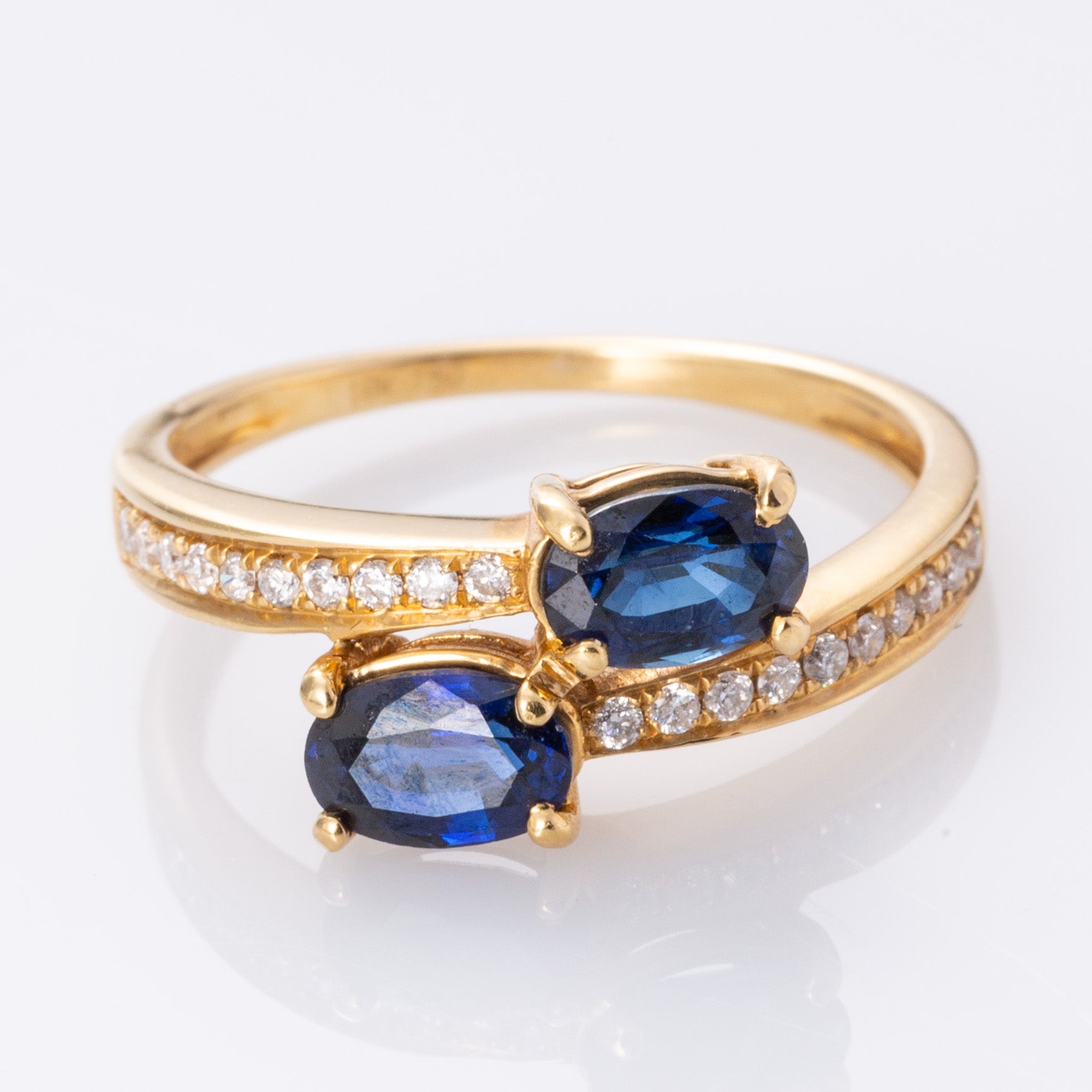18K Sapphire and Diamond Ring | 1.18ctw, 0.16ctw | SZ 7 |